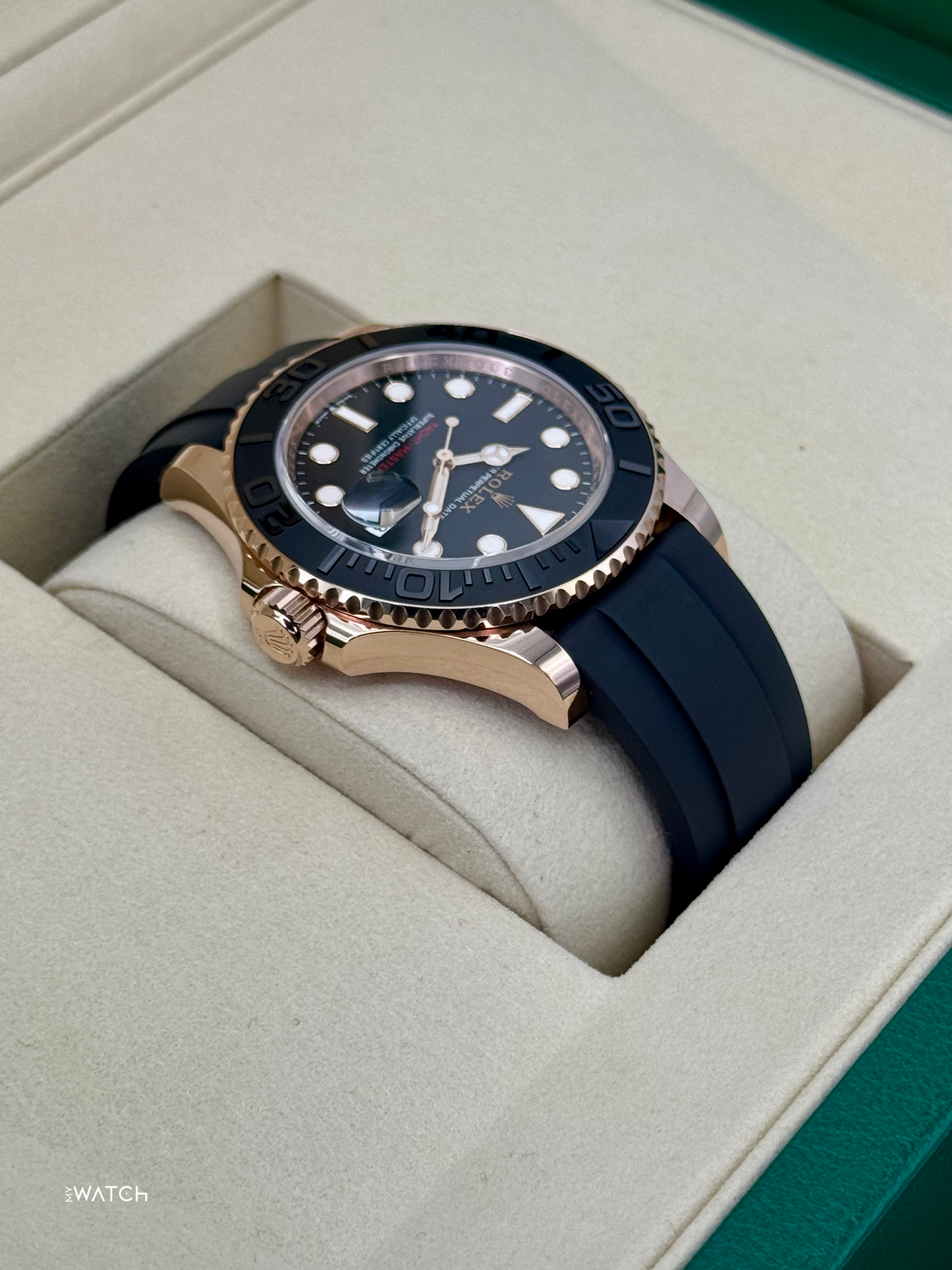 NEW 2025 Rolex Yacht-Master 40mm 126655 Rose Gold Oysterflex Black Dial - MyWatchLLC