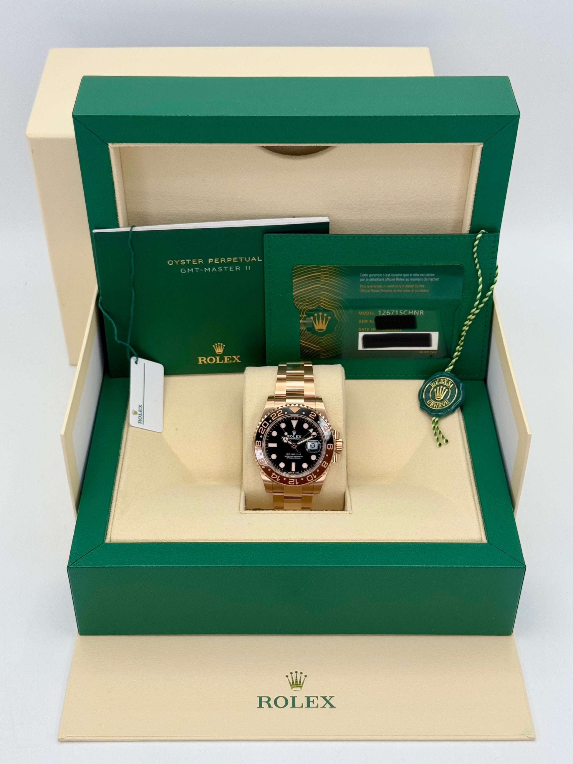 NEW 2023 Rolex GMT-Master II "Rootbeer" 40mm 126715CHNR Rose Gold - MyWatchLLC