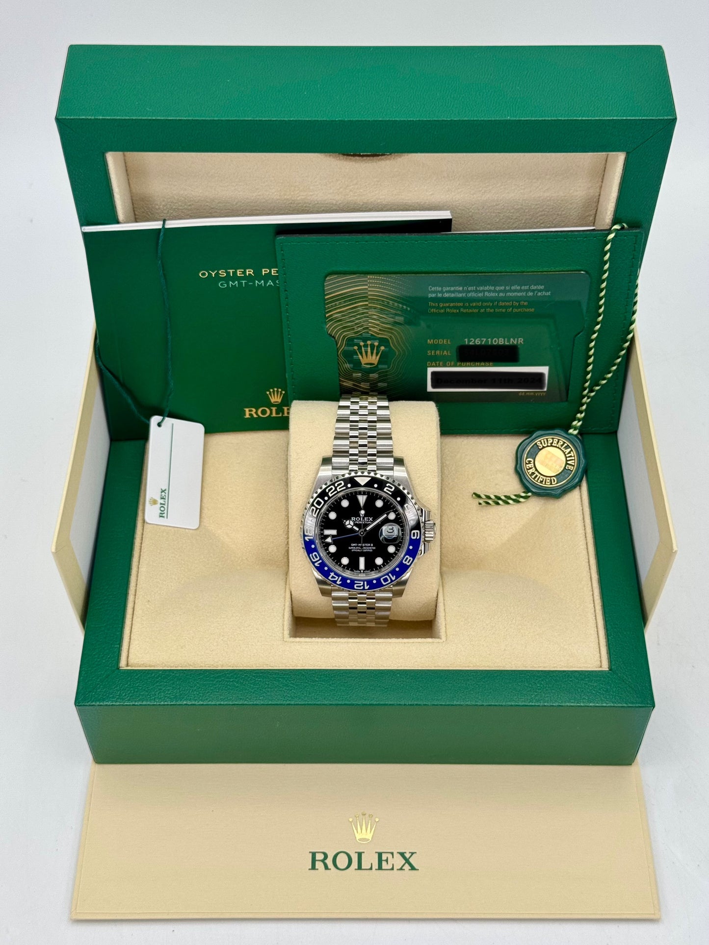 NEW 2024 Rolex GMT-Master II "Batgirl" 40mm 126710BLNR Jubilee Black Dial - MyWatchLLC