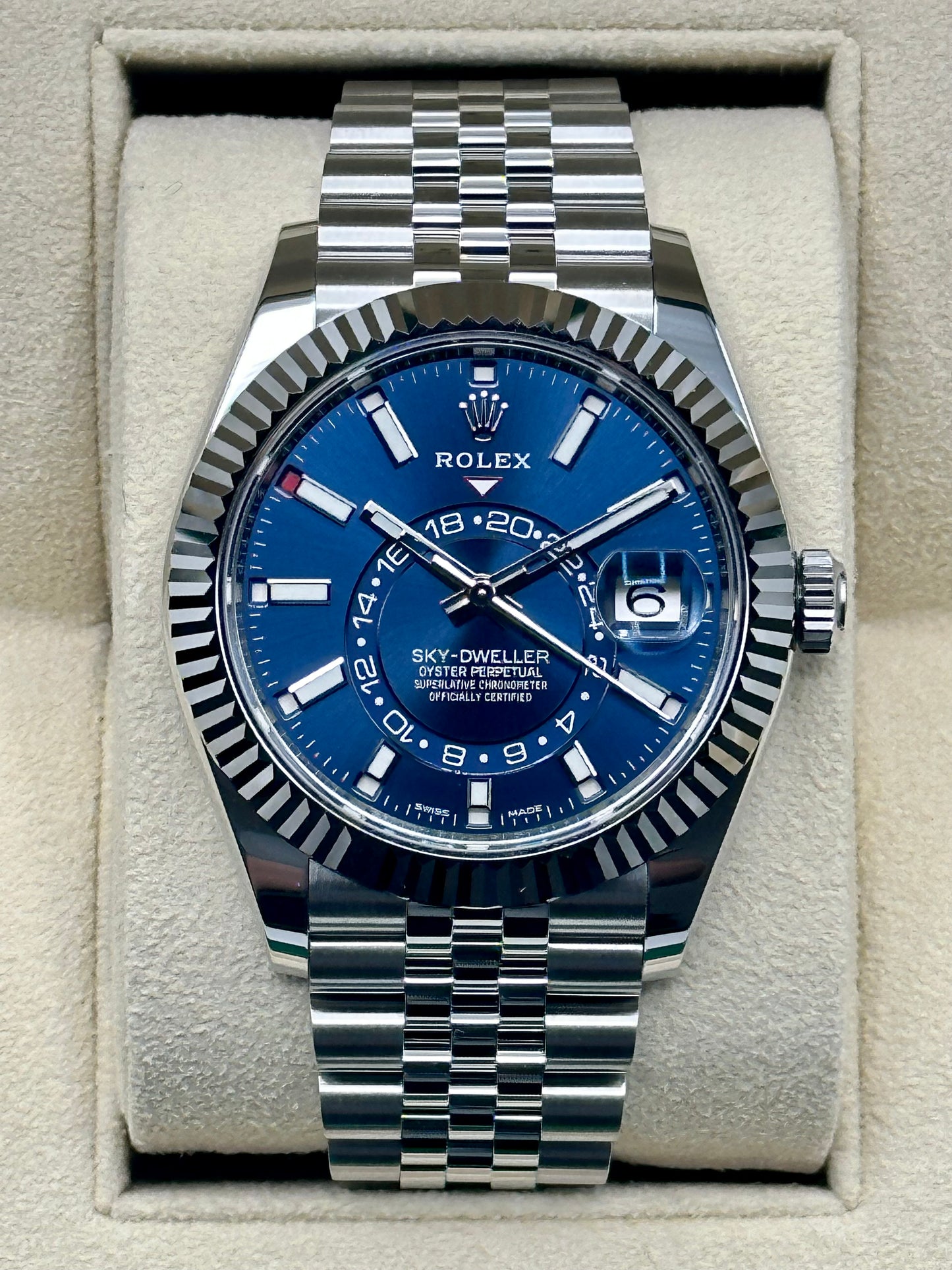 NEW Rolex 2023 Sky-Dweller 326934 Stainless Steel Jubilee Blue Dial - MyWatchLLC