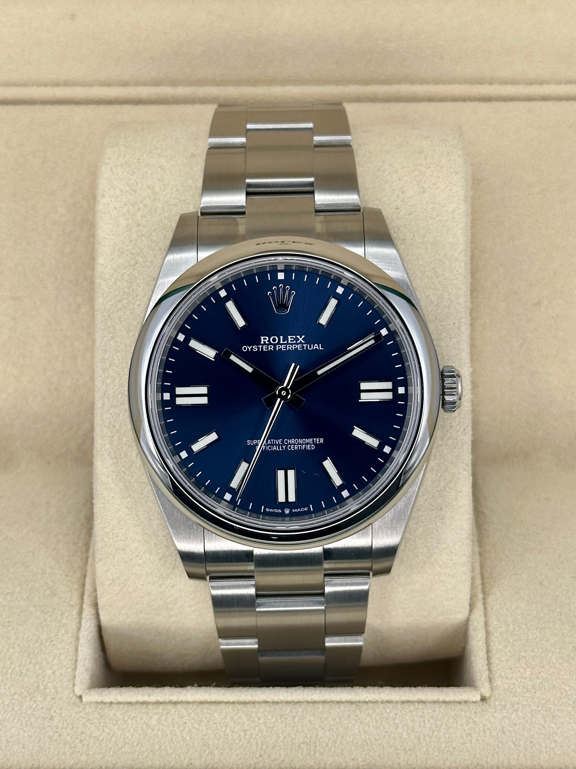 NEW 2022 Rolex Oyster Perpetual 41mm 124300 Blue Stick Dial - MyWatchLLC
