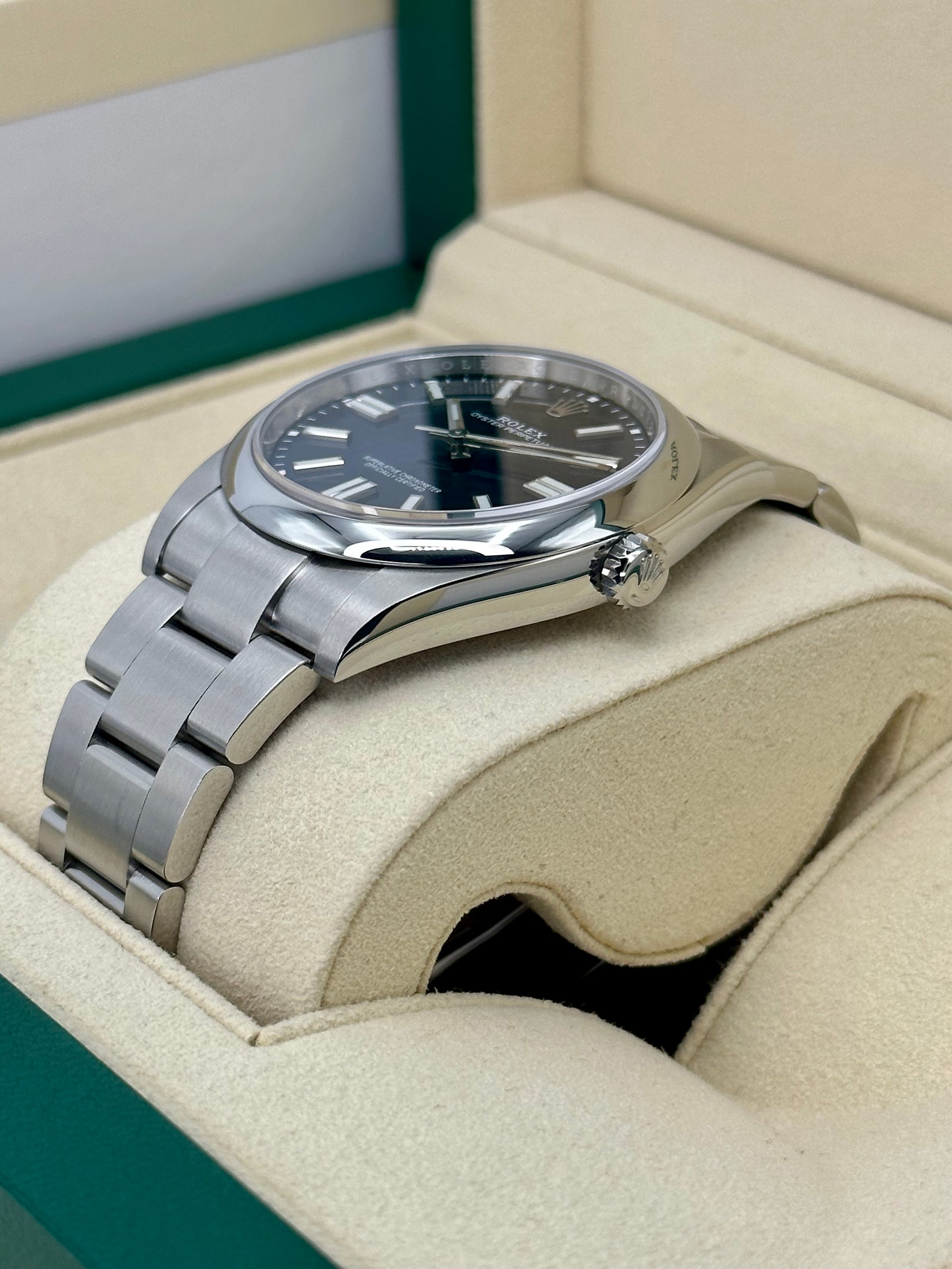 NEW 2022 Rolex Oyster Perpetual 41mm 124300 Blue Stick Dial - MyWatchLLC