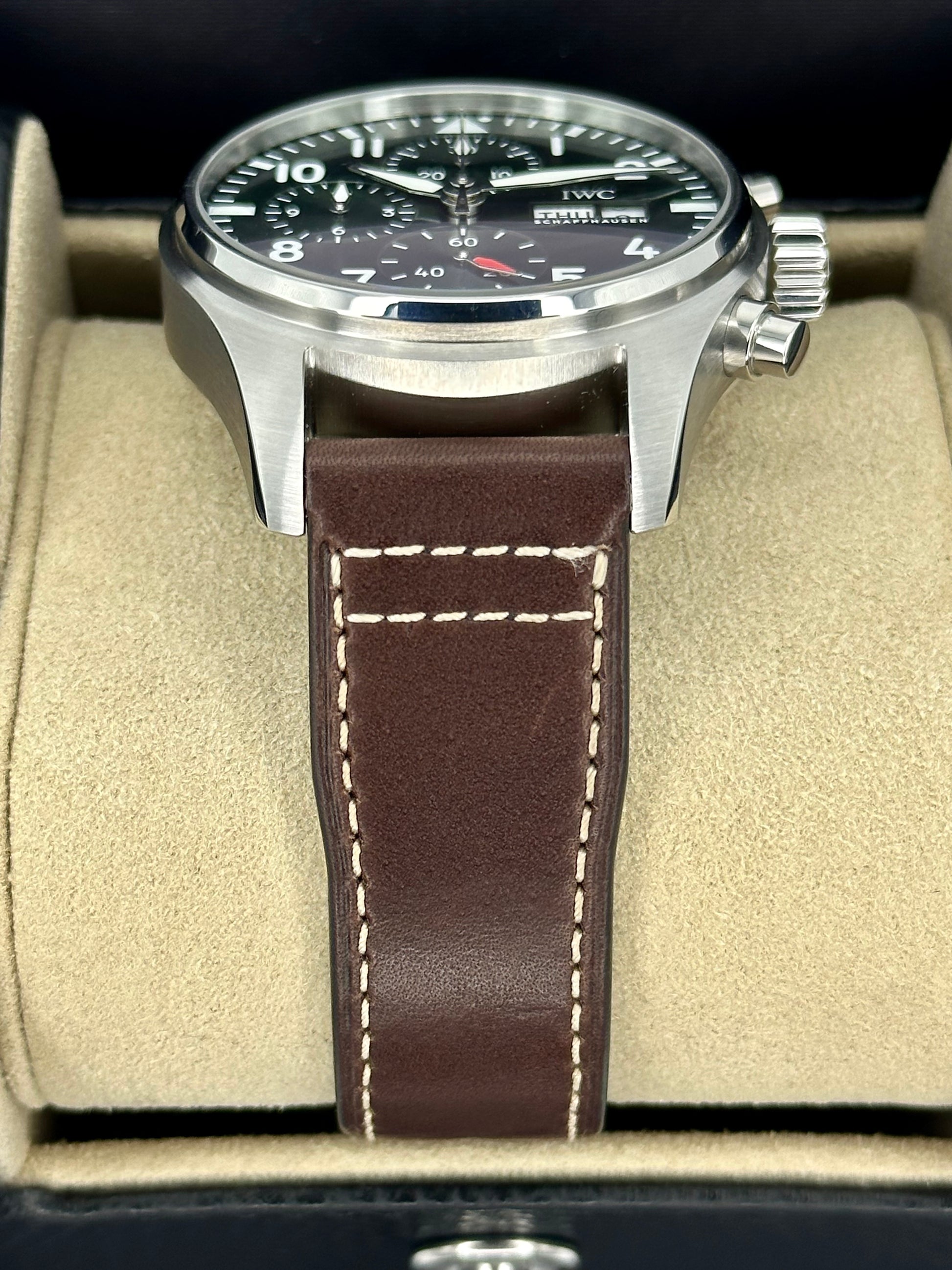 2023 IWC Pilot's Chronograph 41mm IW388103 Stainless Steel Green Dial - MyWatchLLC