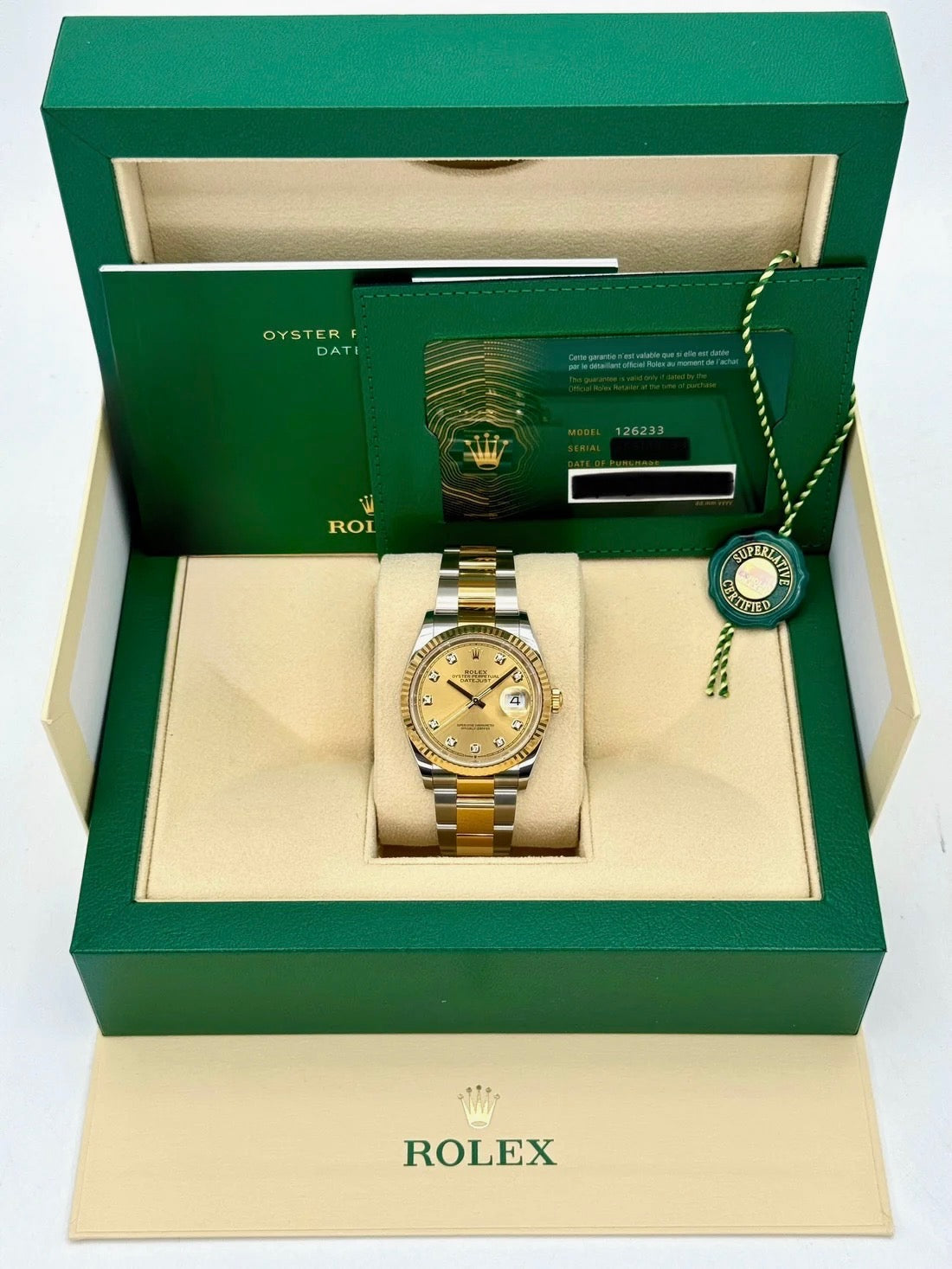 NEW 2025 Rolex Datejust 36mm 126233 Two-Tone Champagne Diamond Dial - MyWatchLLC