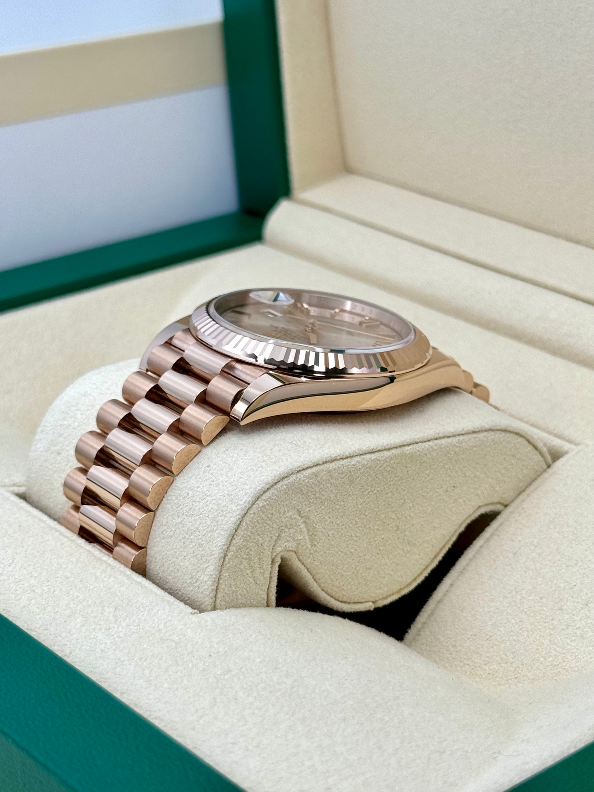 NEW 2021 Rolex Day-Date 40mm 228235 Rose Gold Sundust Dial - MyWatchLLC
