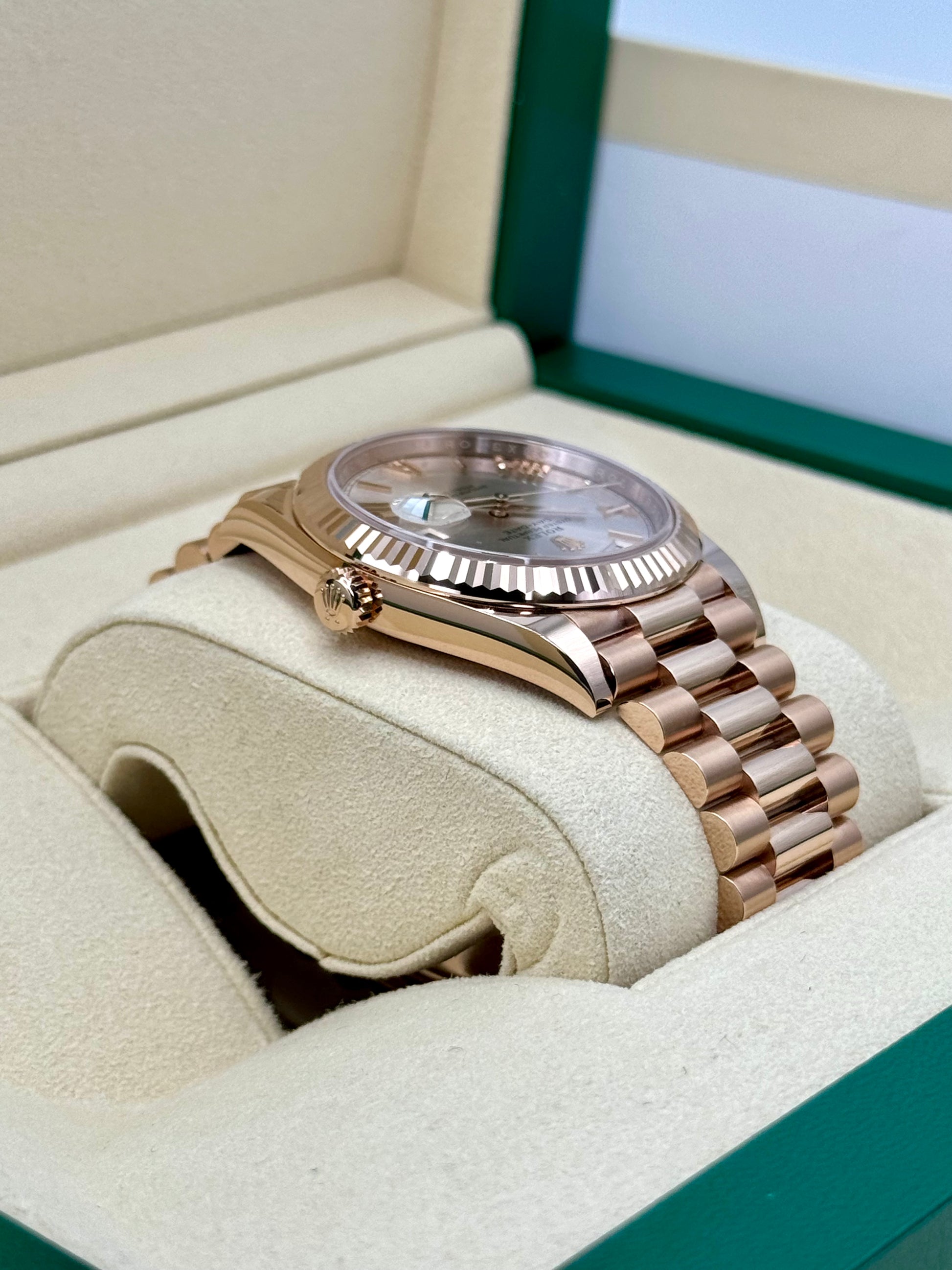 NEW 2021 Rolex Day-Date 40mm 228235 Rose Gold Sundust Dial - MyWatchLLC