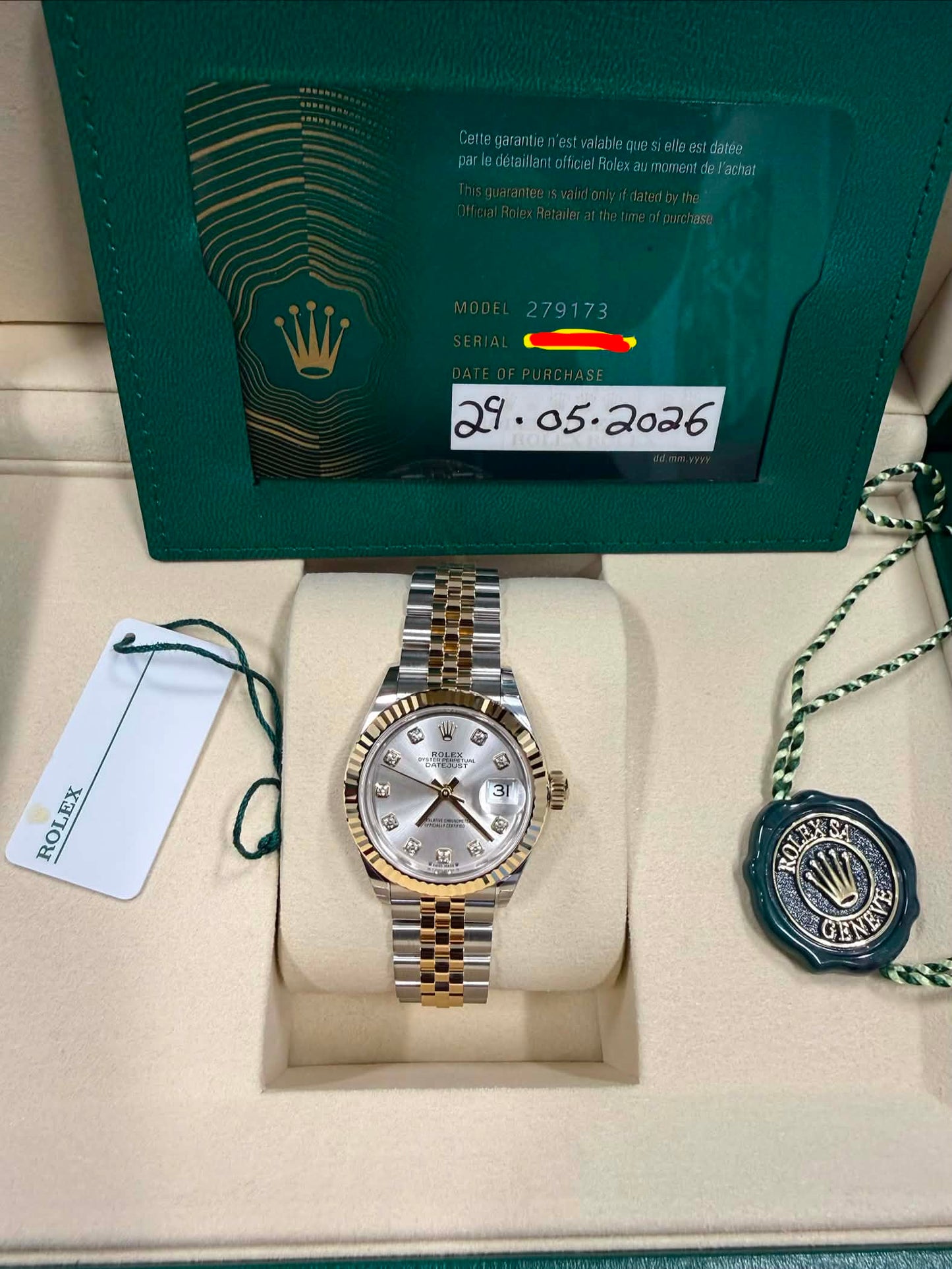 NEW 2026 Rolex Lady Datejust 28mm 279173 Jubilee Silver Diamond Dial