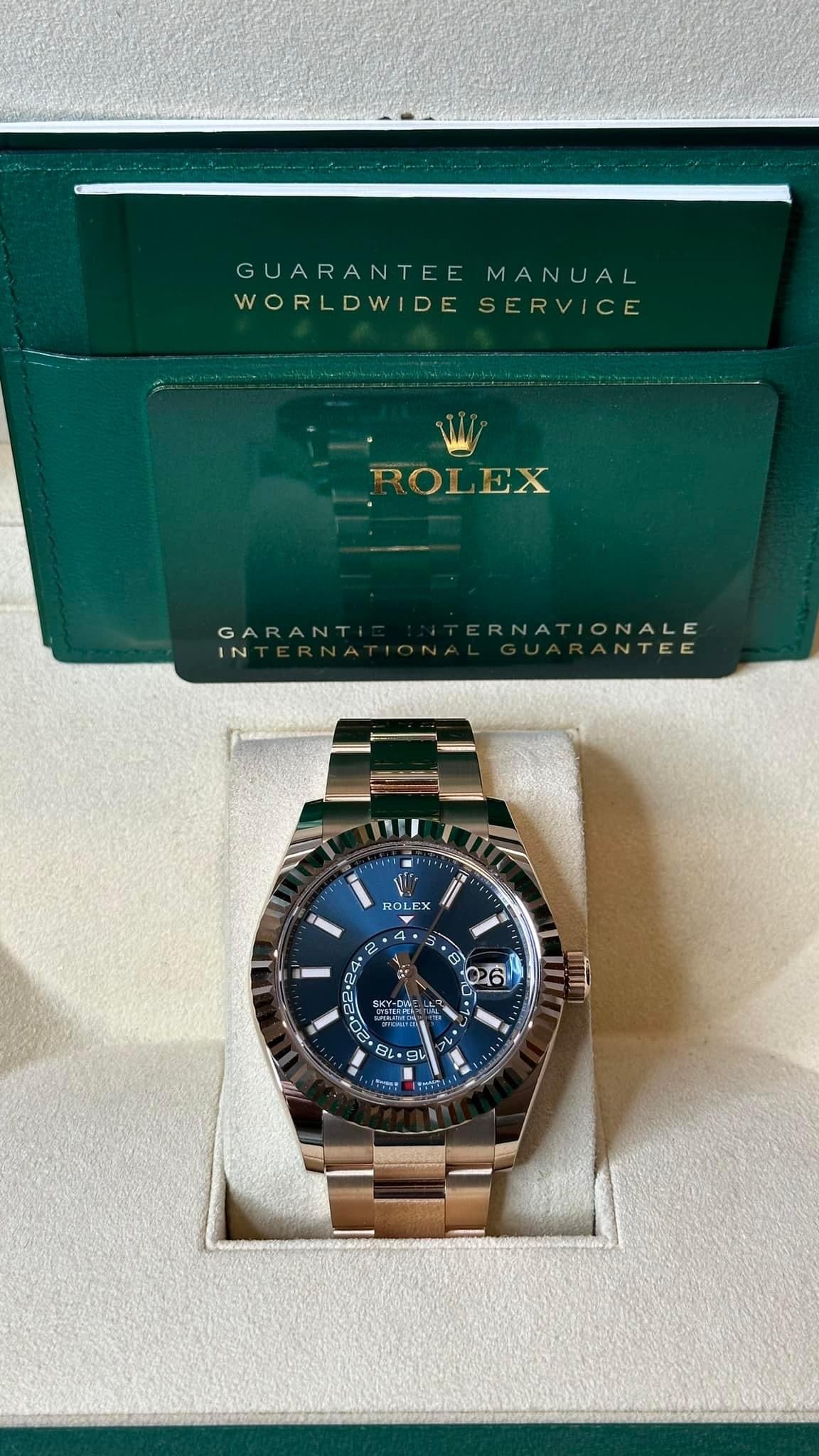 NEW 2023 Rolex Sky-Dweller 42mm 336935 Rose Gold Blue Dial - MyWatchLLC