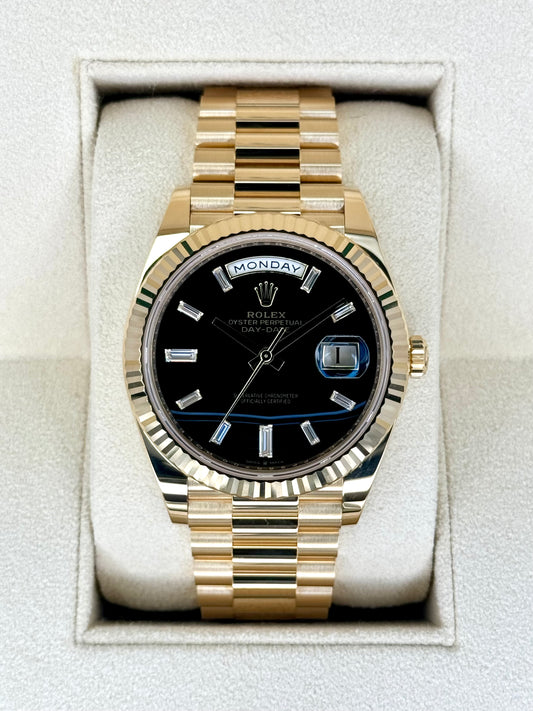 NEW Rolex Day-Date 40mm 228238 Black Onyx Diamond Dial - MyWatchLLC