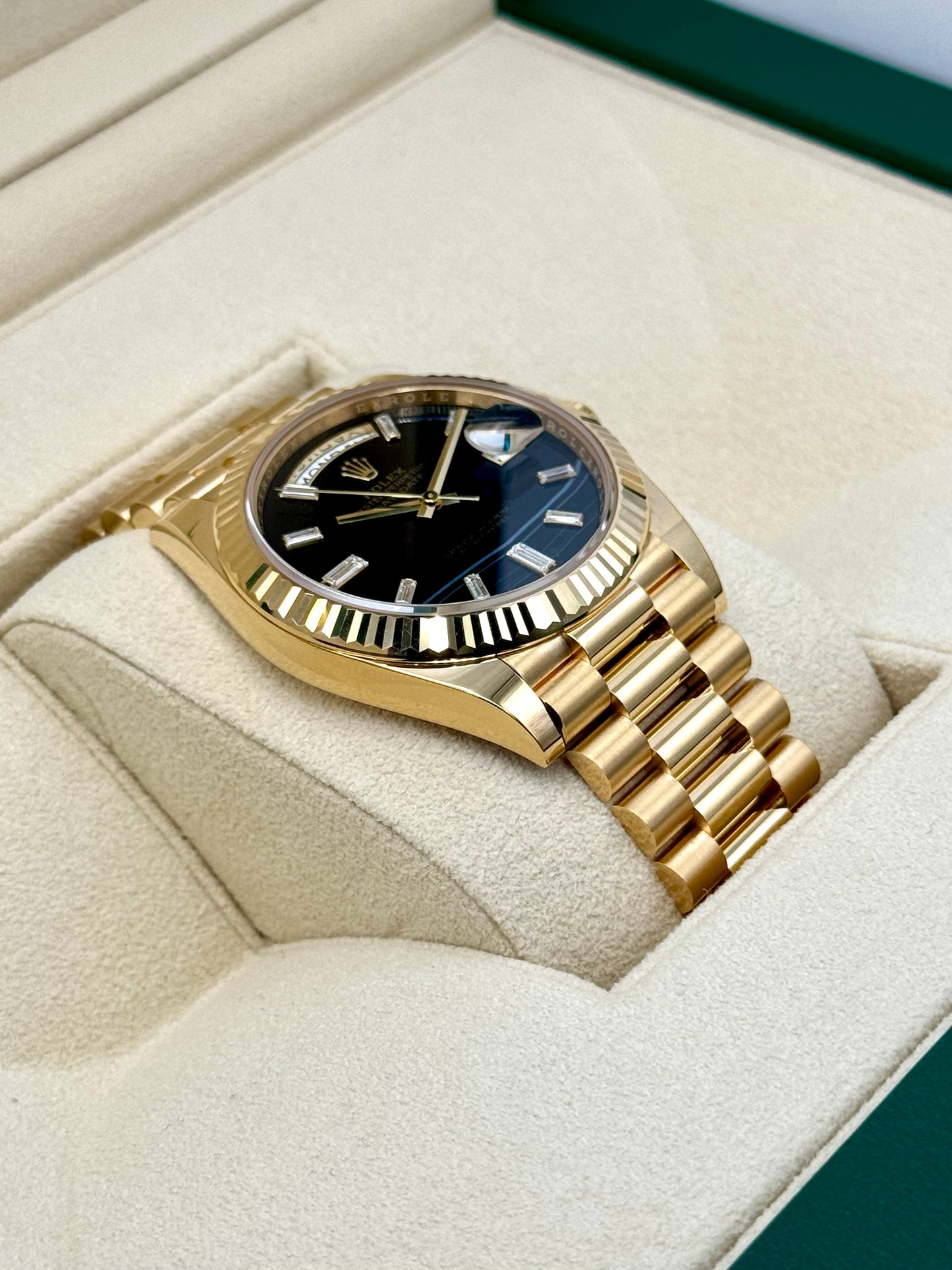NEW Rolex Day-Date 40mm 228238 Black Onyx Diamond Dial - MyWatchLLC