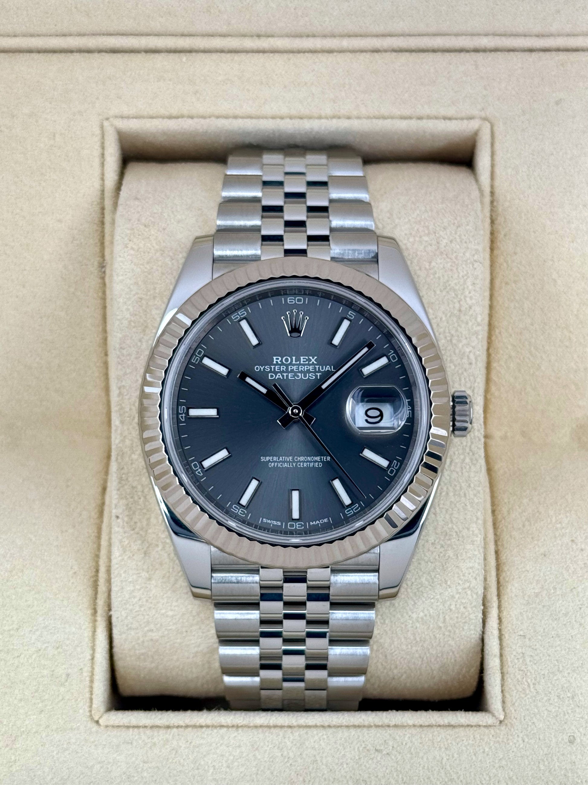 2017 Rolex Datejust 41mm 126334 Stainless Steel Jubilee Rhodium Dial - MyWatchLLC