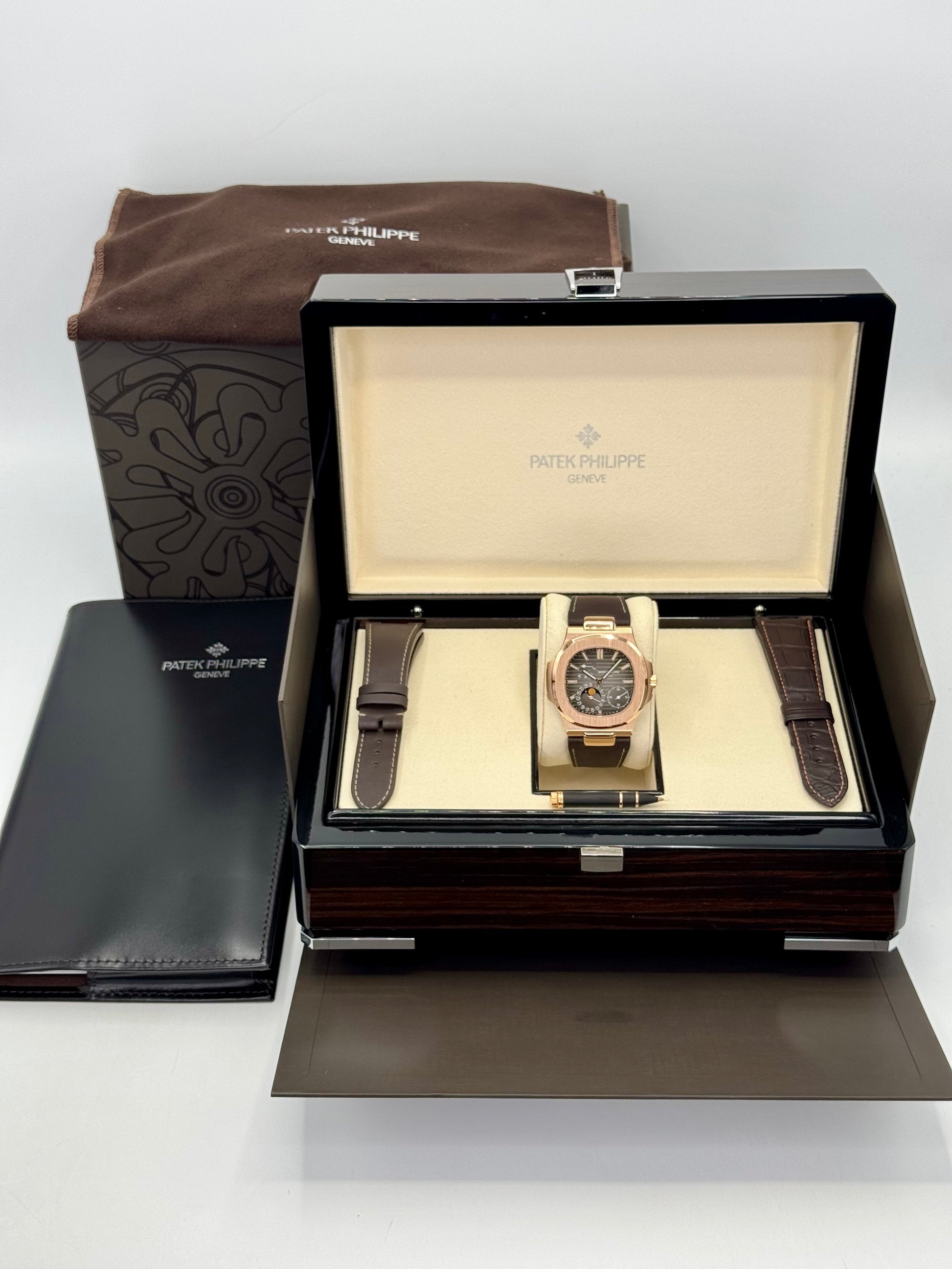 2019 Patek Philippe Nautilus 40mm 5712R Rose Gold Brown Dial - MyWatchLLC