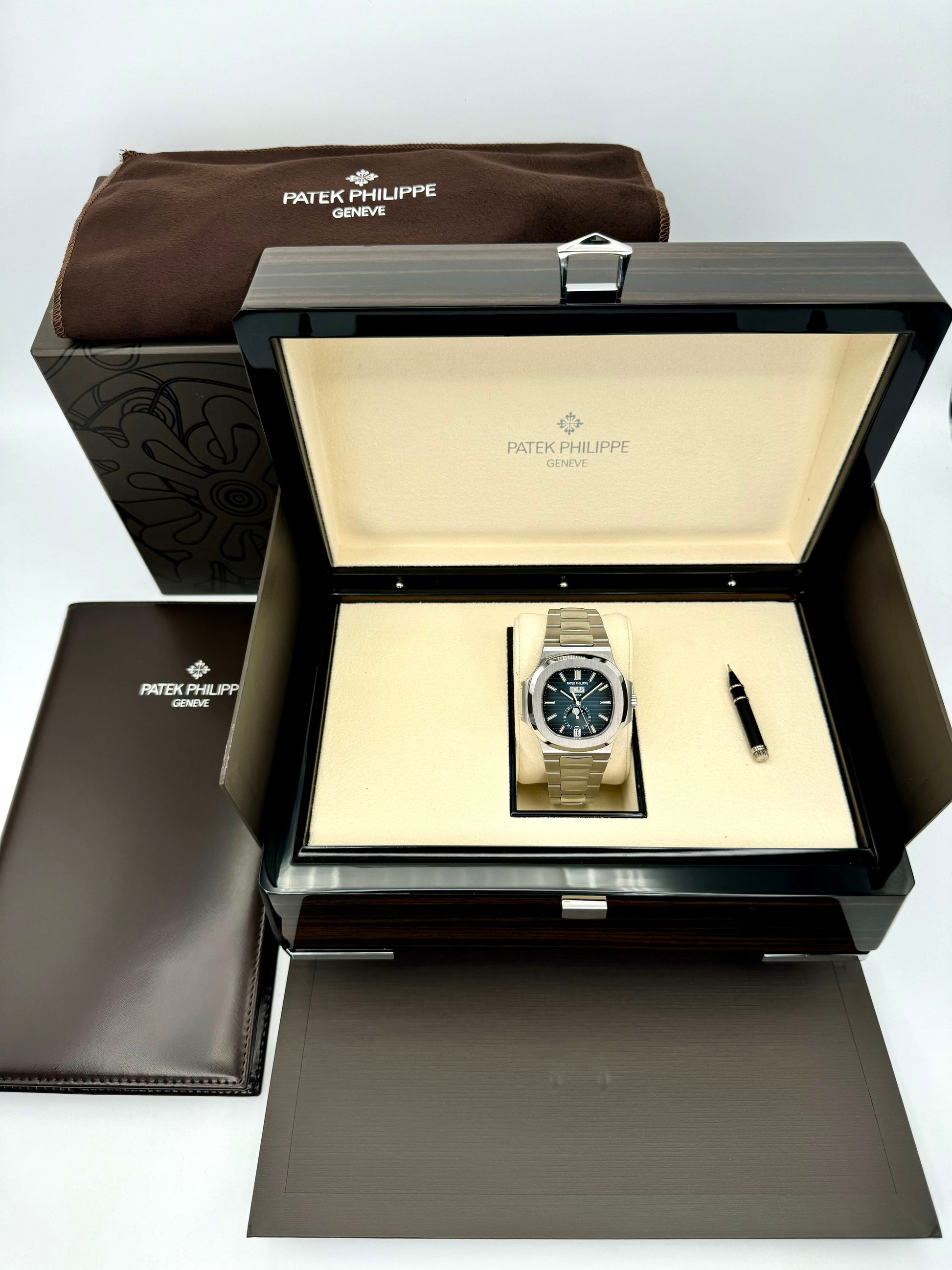 NEW 2022 Patek Philippe 40.5mm 5726/1A-014 Nautilus Moonphase Blue Dial - MyWatchLLC