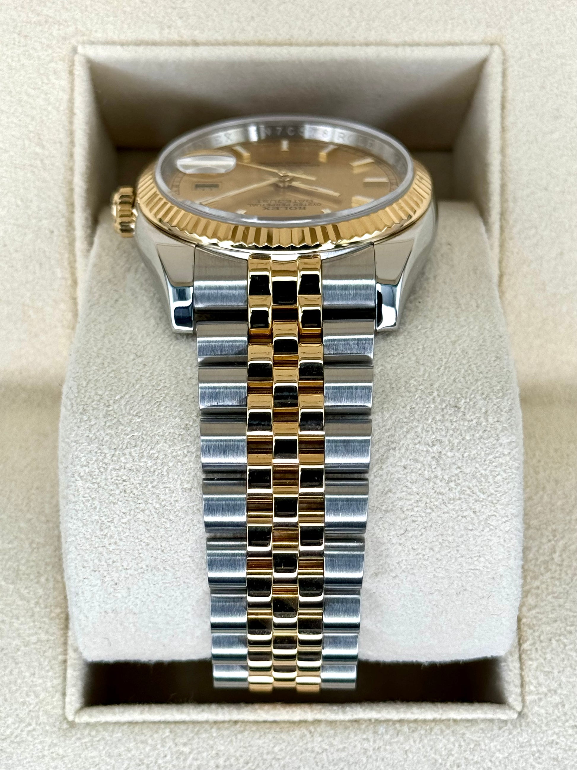 Rolex Datejust 36mm 116233 Two-Tone Jubilee Champagne Stickl Dial - MyWatchLLC