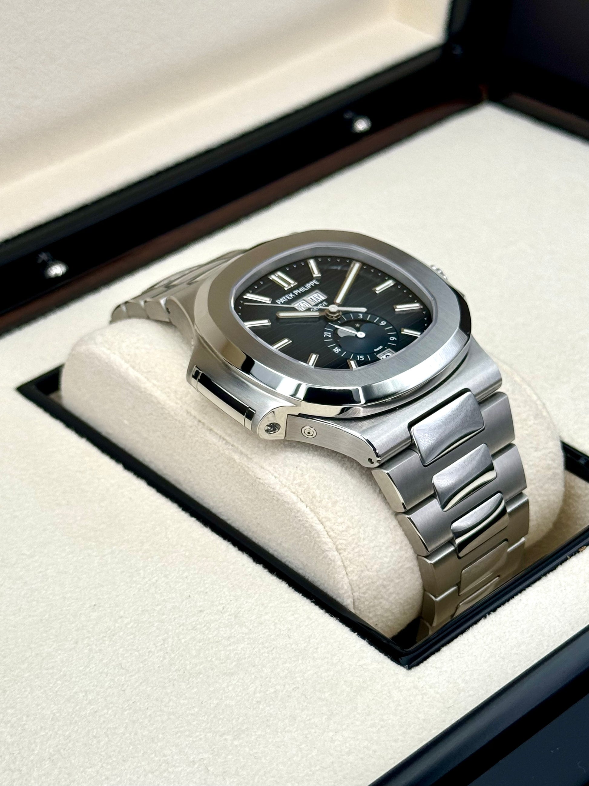 NEW 2022 Patek Philippe 40.5mm 5726/1A-014 Nautilus Moonphase Blue Dial - MyWatchLLC