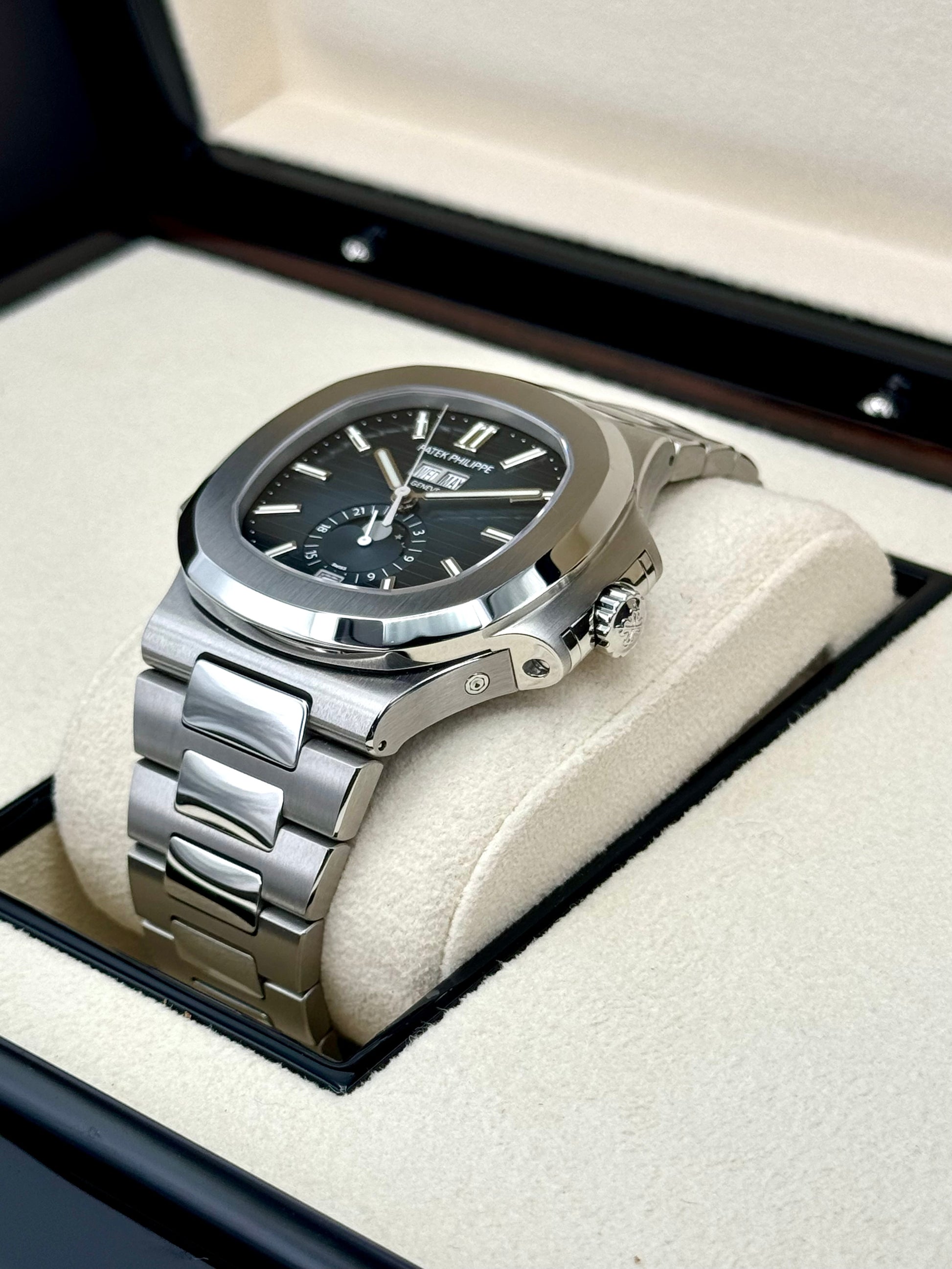 NEW 2022 Patek Philippe 40.5mm 5726/1A-014 Nautilus Moonphase Blue Dial - MyWatchLLC