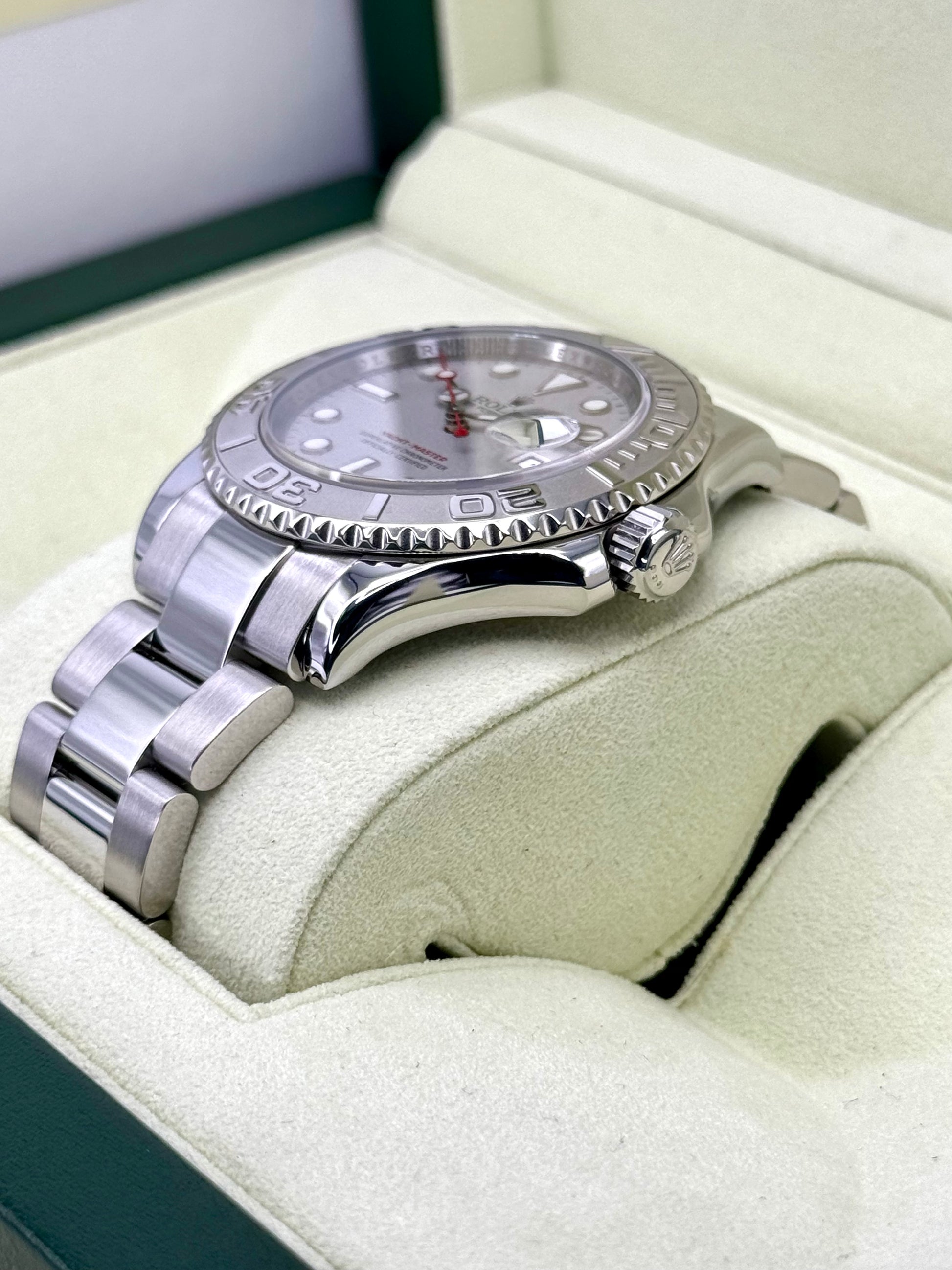 2014 Rolex Yacht-Master 40mm 16622 Platinum Bezel Silver Dial - MyWatchLLC