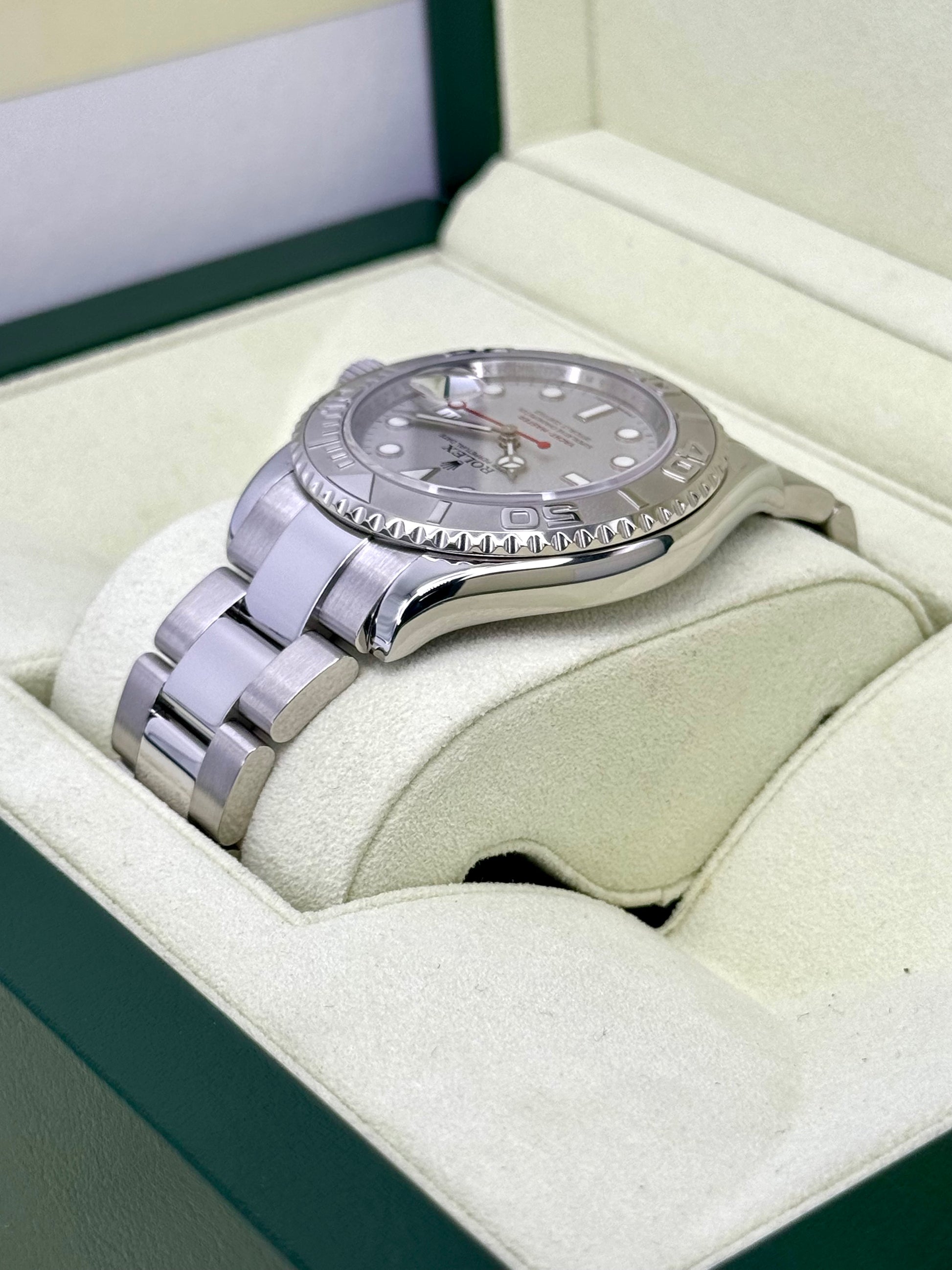 2014 Rolex Yacht-Master 40mm 16622 Platinum Bezel Silver Dial - MyWatchLLC