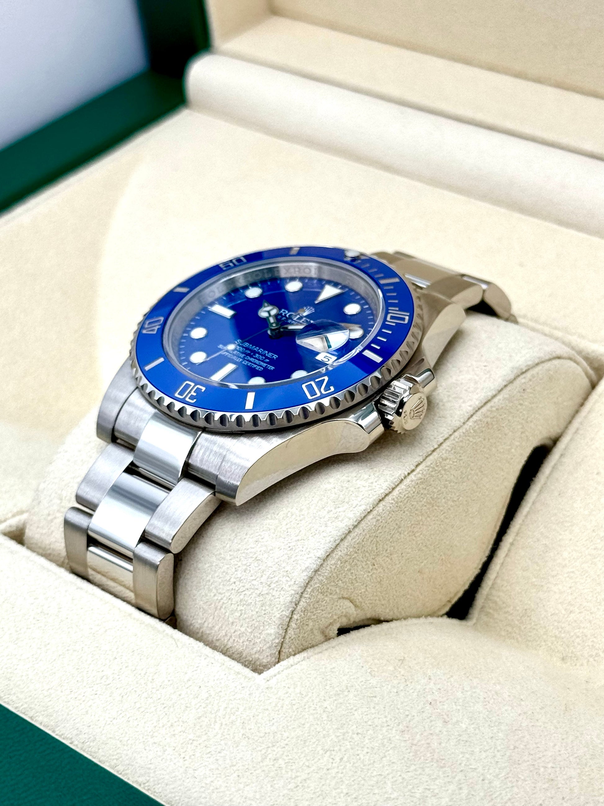 2018 Rolex Submariner "Smurf" 40mm 116619LB White Gold Blue Dial - MyWatchLLC