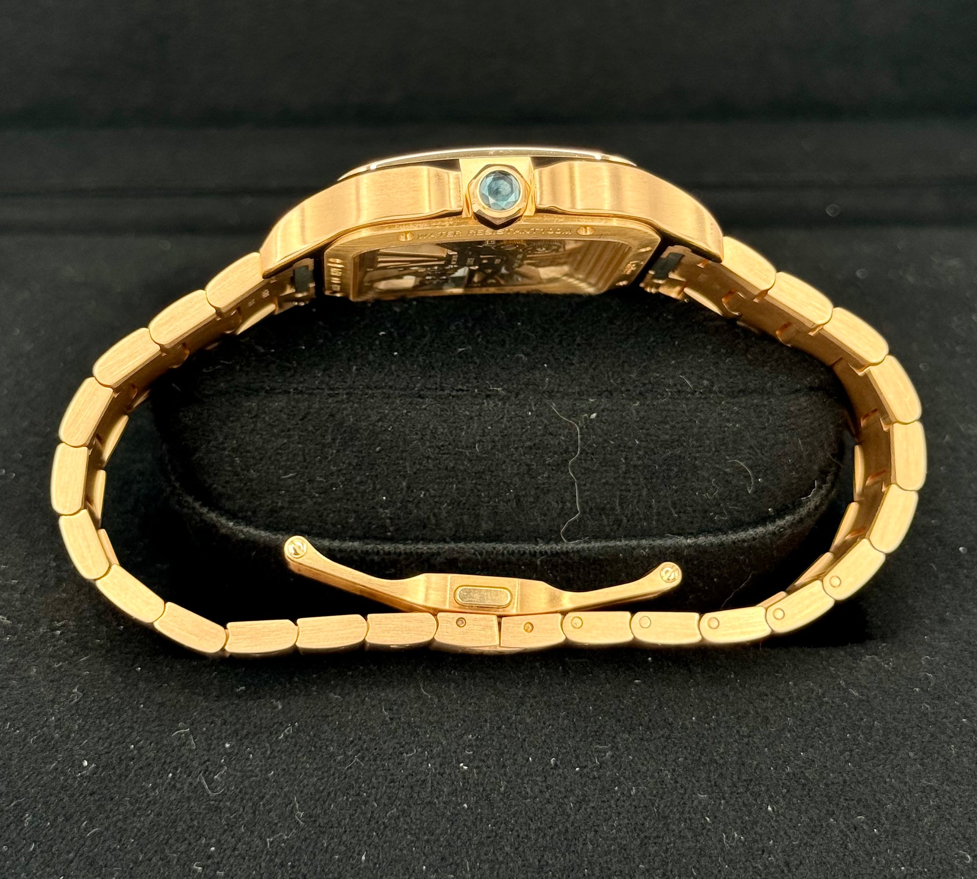 2021 Santos De Cartier 39.8mm WHSA0016 Rose Gold Skeleton Dial - MyWatchLLC