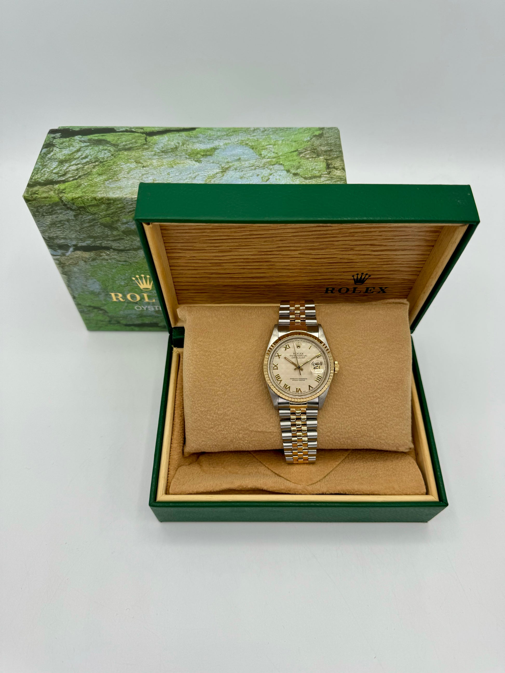 Rolex Datejust 36mm 16233 Two-Tone Jubilee Roman Numeral Pyramid Dial - MyWatchLLC