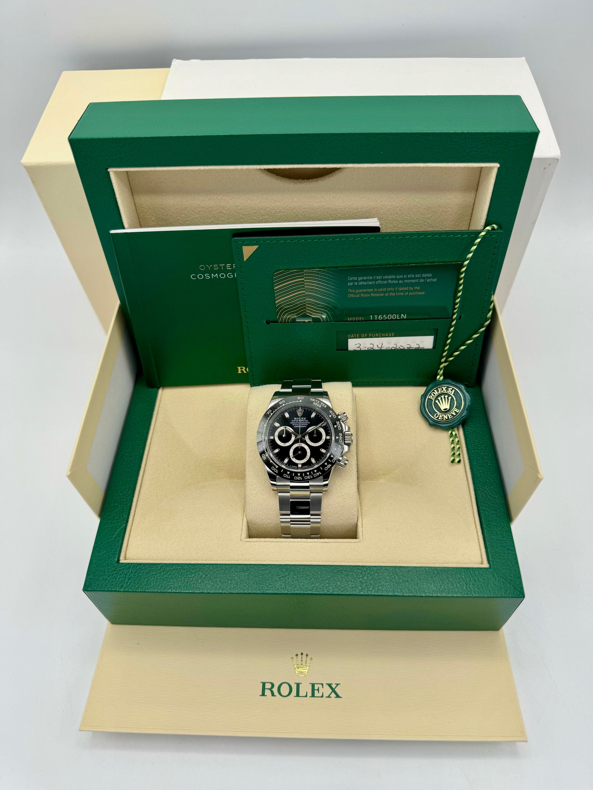 NEW 2022 Rolex Daytona 40mm 116500LN Stainless Steel Black Dial - MyWatchLLC