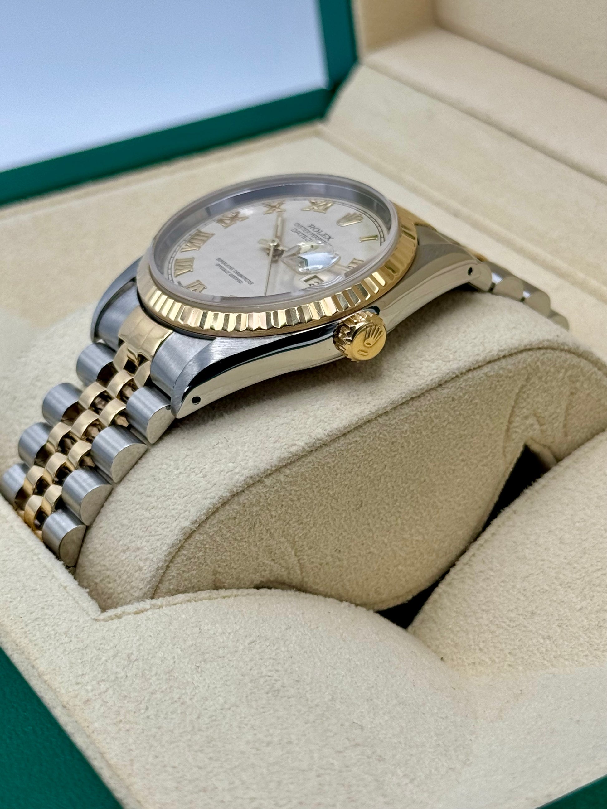 Rolex Datejust 36mm 16233 Two-Tone Jubilee Roman Numeral Pyramid Dial - MyWatchLLC