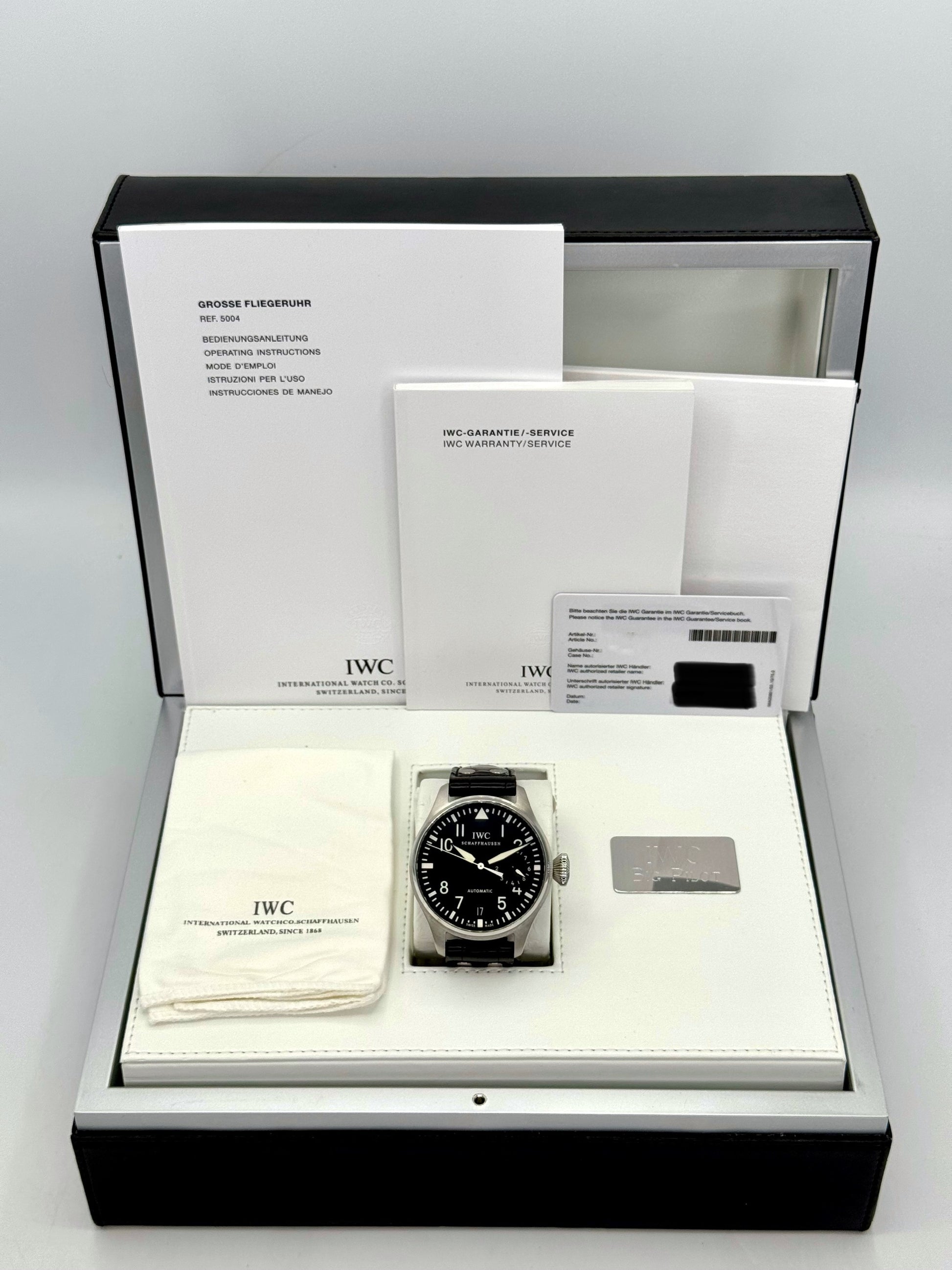 2010 IWC Big Pilot 46mm IW500401 Stainless Steel Black Dial - MyWatchLLC