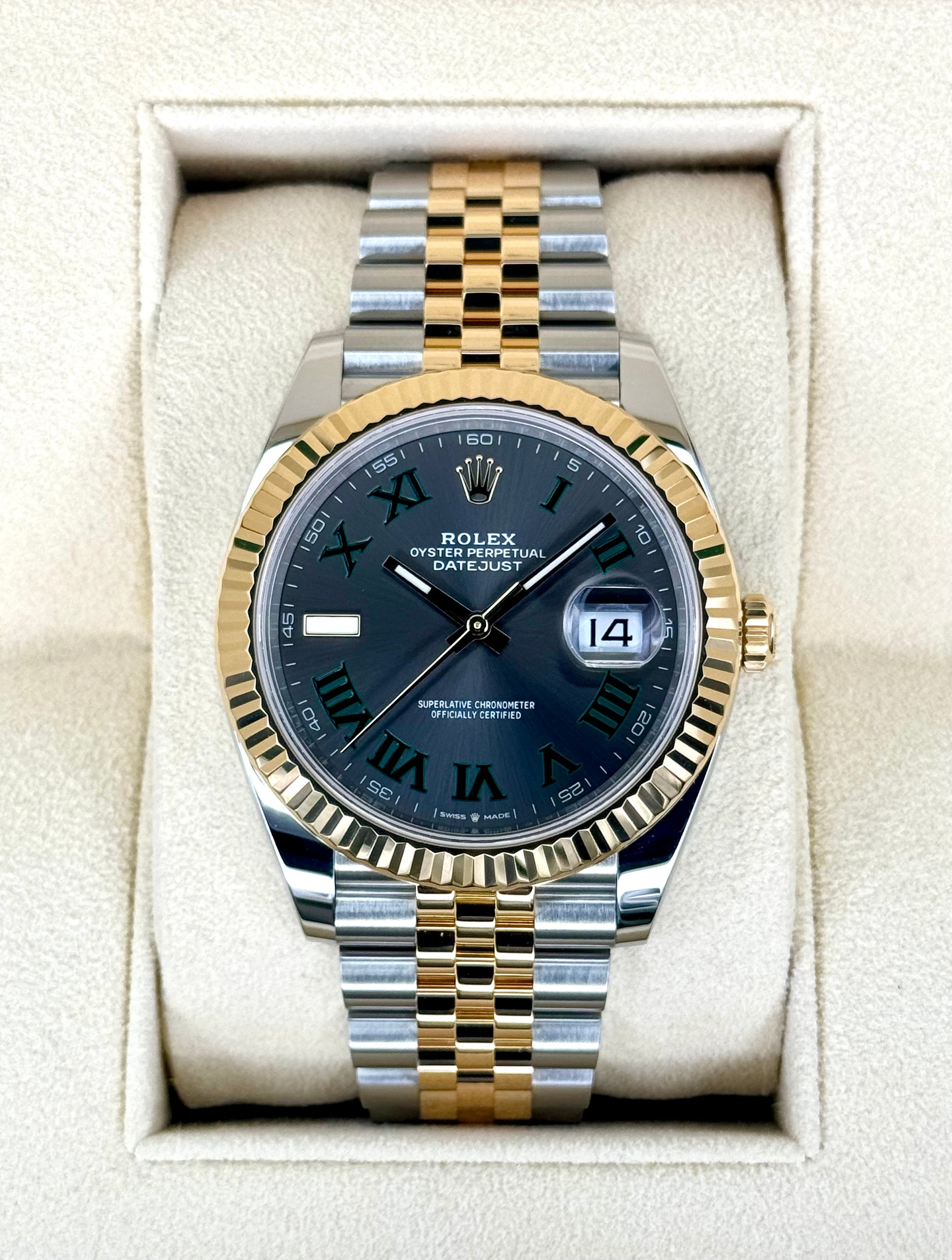 NEW 2024 Rolex Datejust 41mm 126333 Two-Tone Jubilee Wimbledon Dial - MyWatchLLC