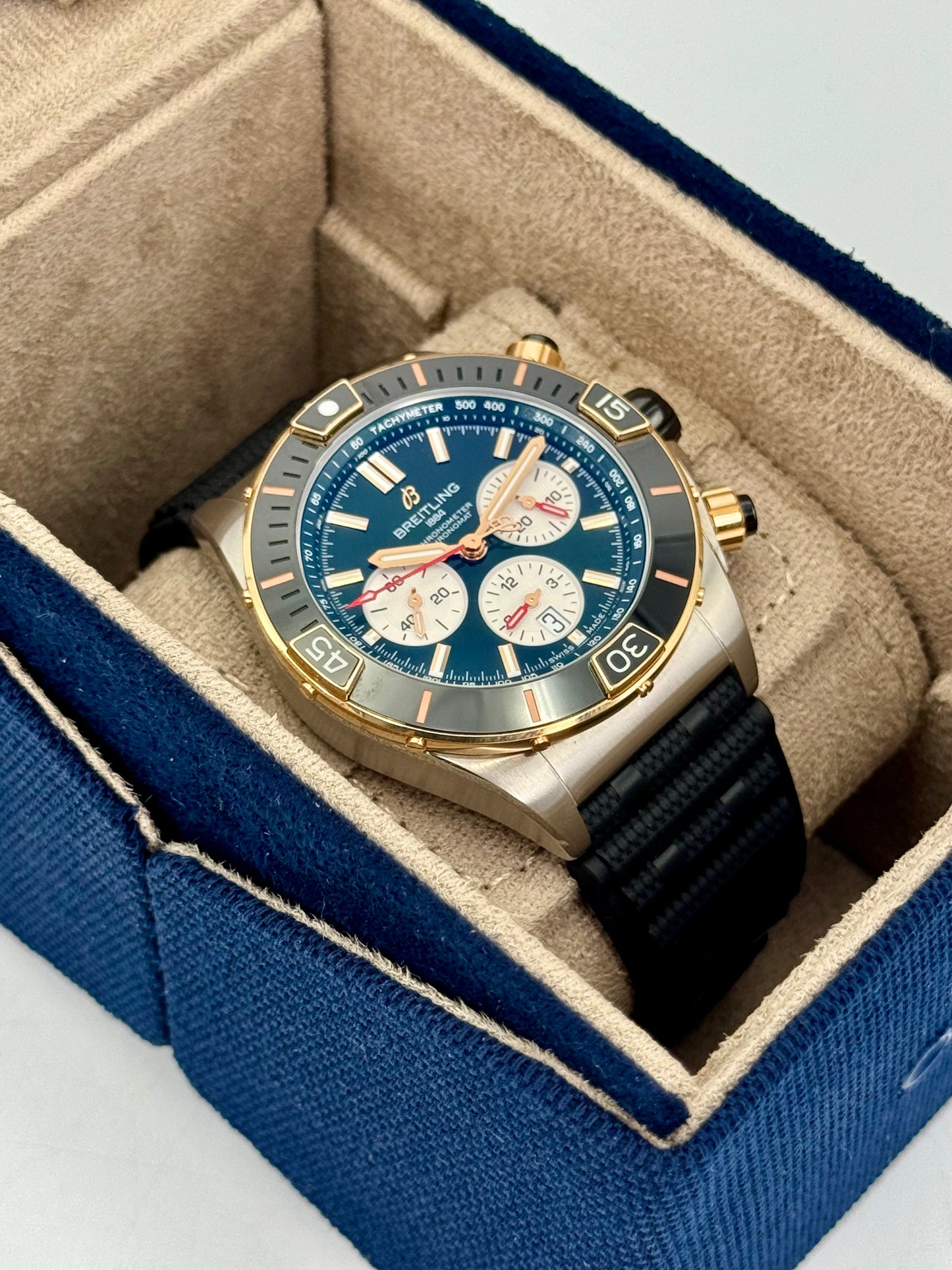 2024 Breitling Super Chronomat B01 44 UB0136 Two-Tone Green Dial