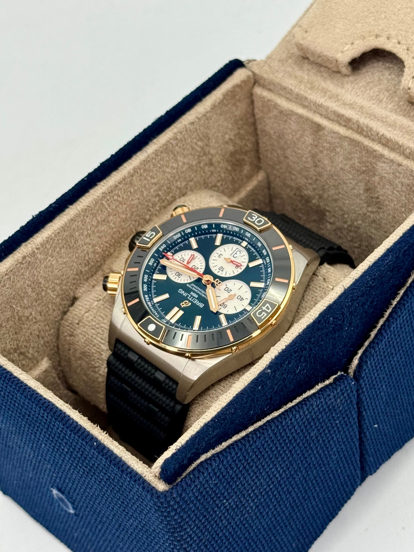 2024 Breitling Super Chronomat B01 44 UB0136 Two-Tone Green Dial