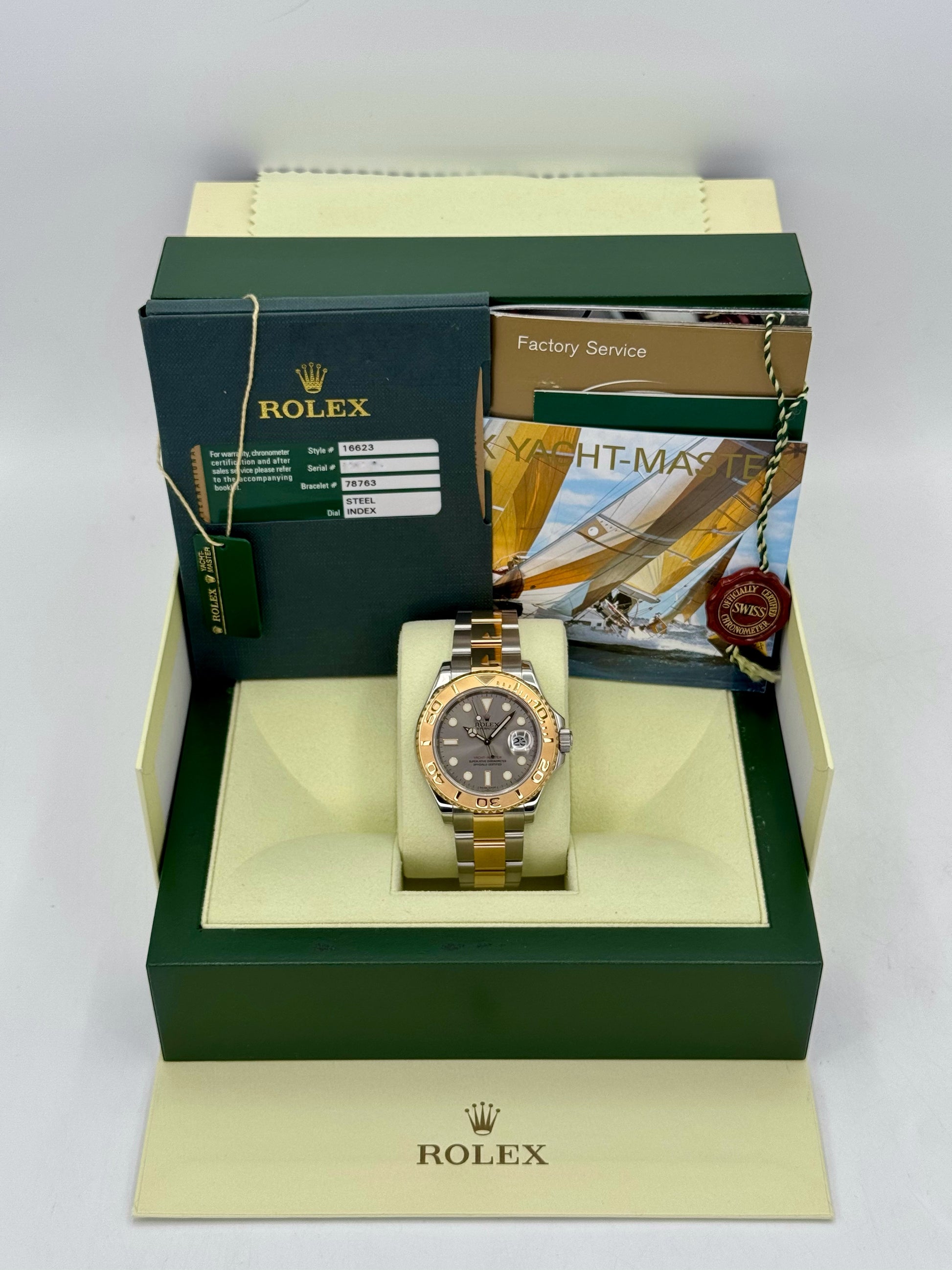 2010 Rolex Yacht-Master 40mm 16623 Two-Tone Rhodium Dial - MyWatchLLC