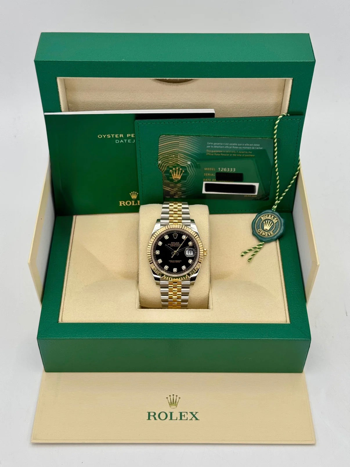 NEW 2025 Rolex Datejust 41mm 126333 Two-Tone Jubilee Black Diamond Dial - MyWatchLLC