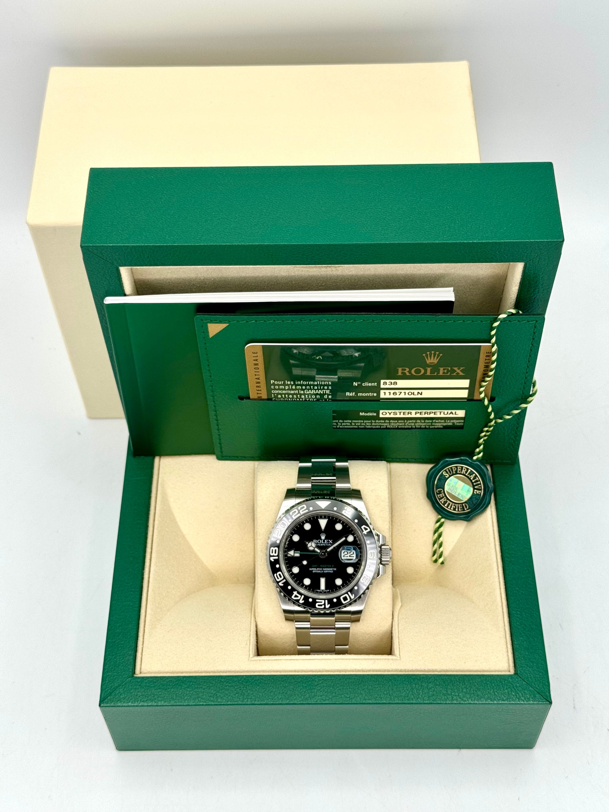 2015 Rolex GMT-Master II 40mm 116710LN Stainless Steel Black Dial - MyWatchLLC