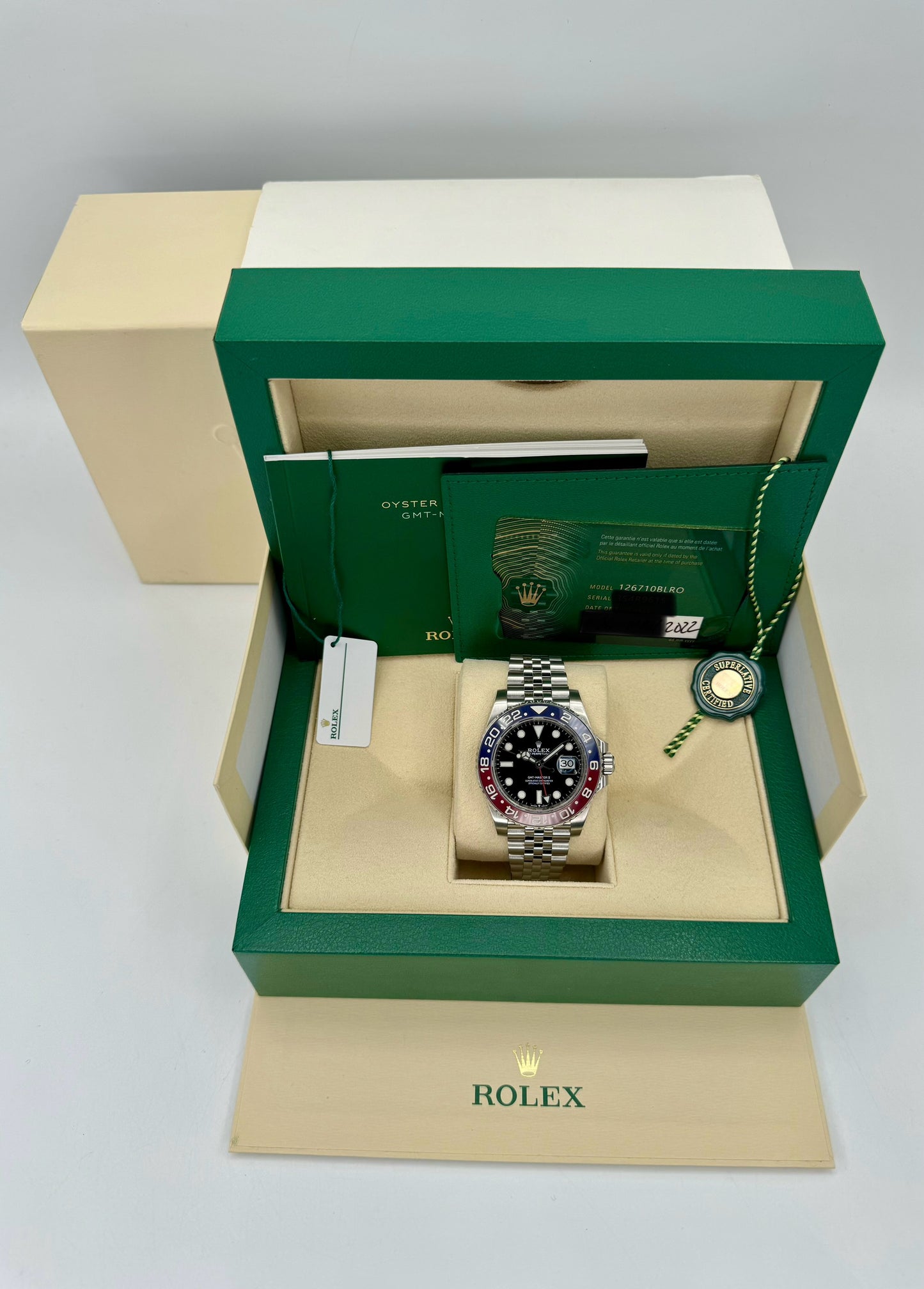 2022 Rolex GMT-Master II "Pepsi" 40mm 126710BLRO Jubilee Black Dial - MyWatchLLC