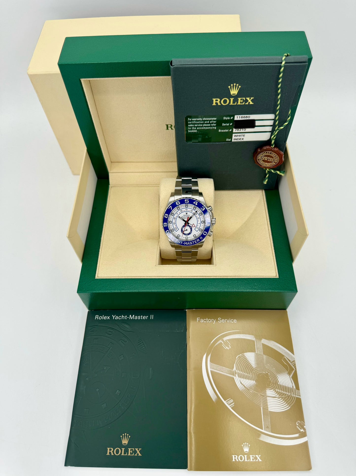 2013 Rolex Yacht-Master II 44mm 116680 Stainless Steel White Dial - MyWatchLLC