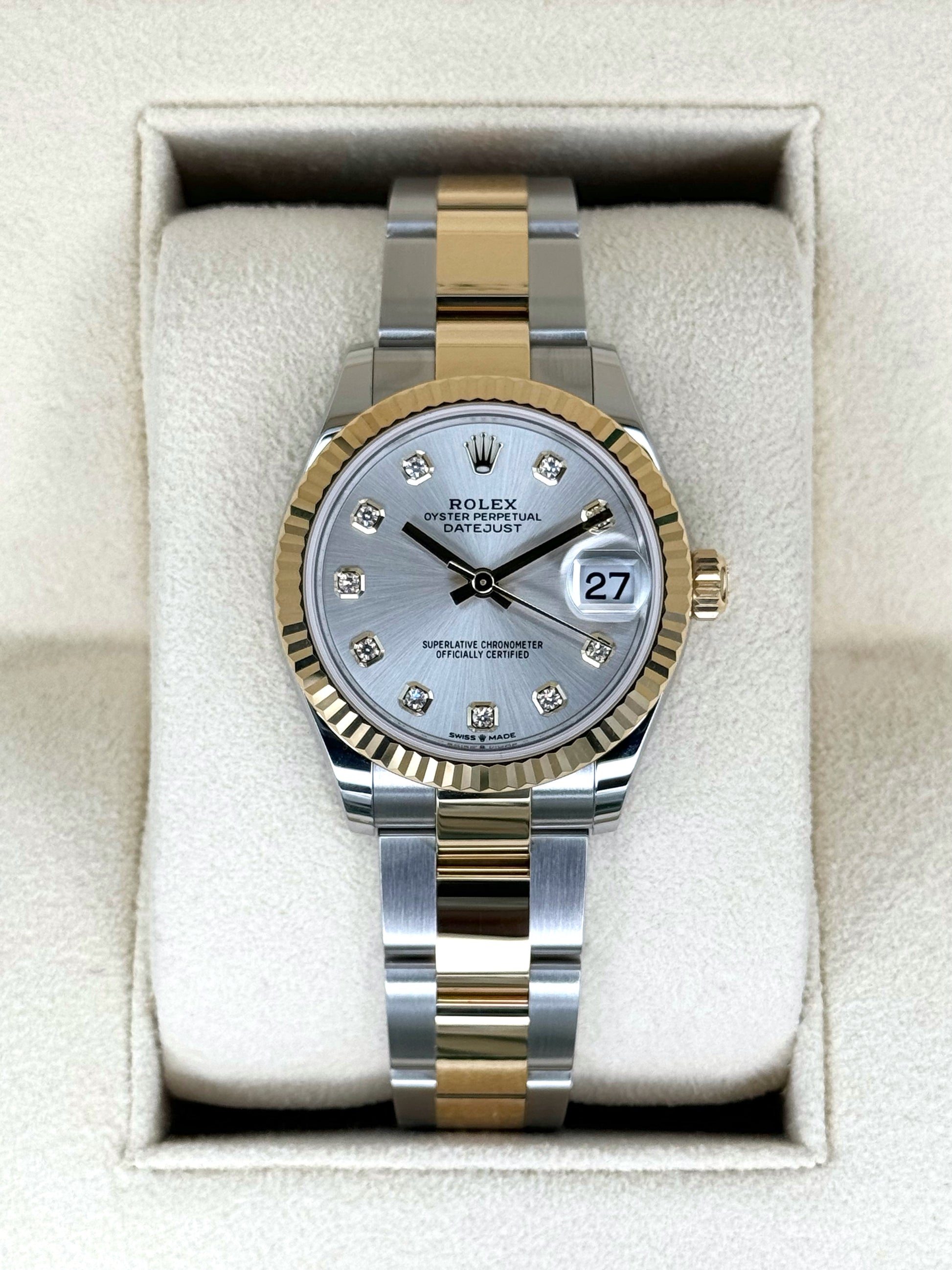 NEW 2024 Rolex Lady Datejust 31mm 278273 Two-Tone Silver Diamond Dial - MyWatchLLC