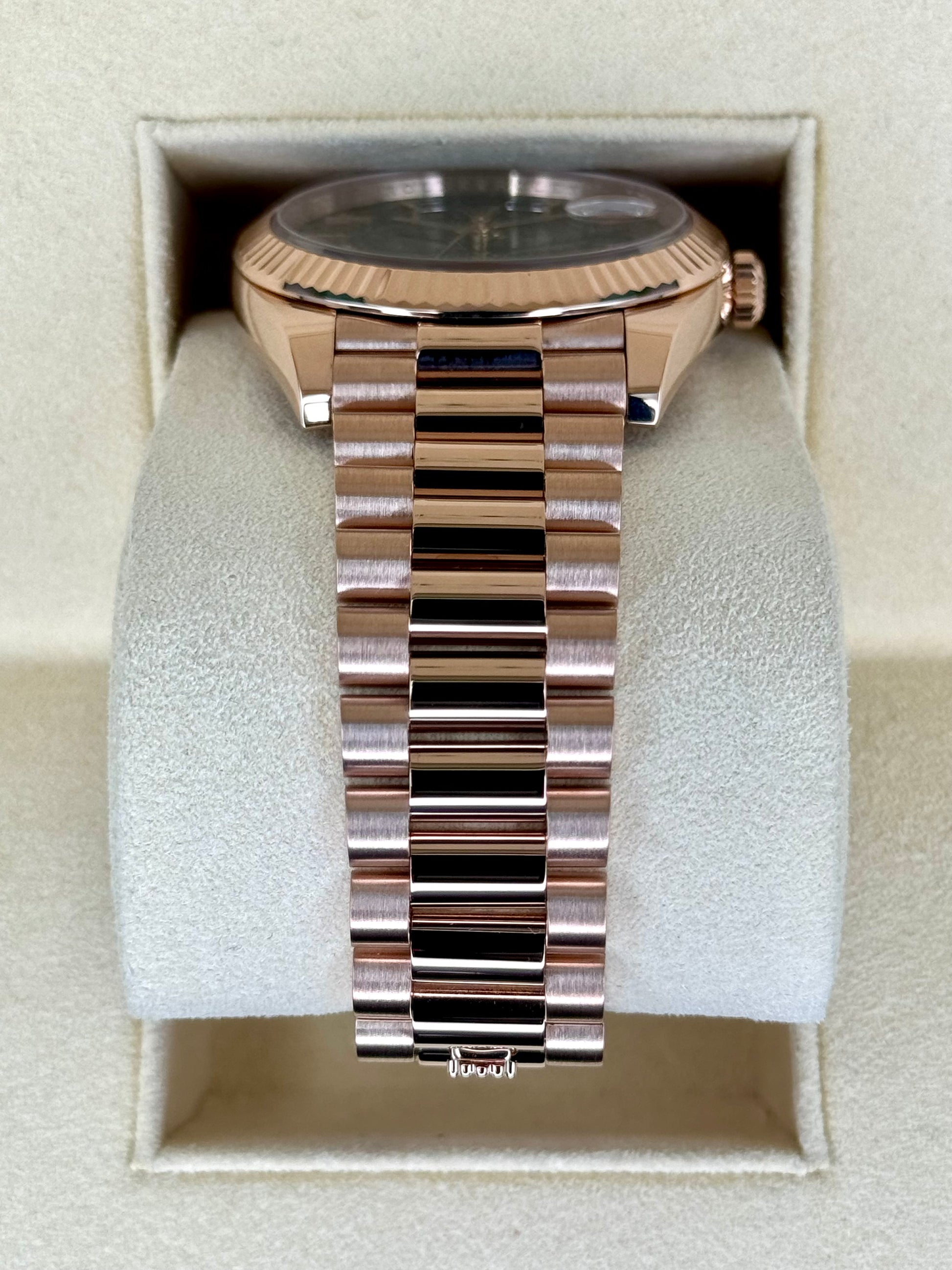 2019 Rolex Day-Date 40mm 228235 Presidential Rose Gold Olive Dial - MyWatchLLC