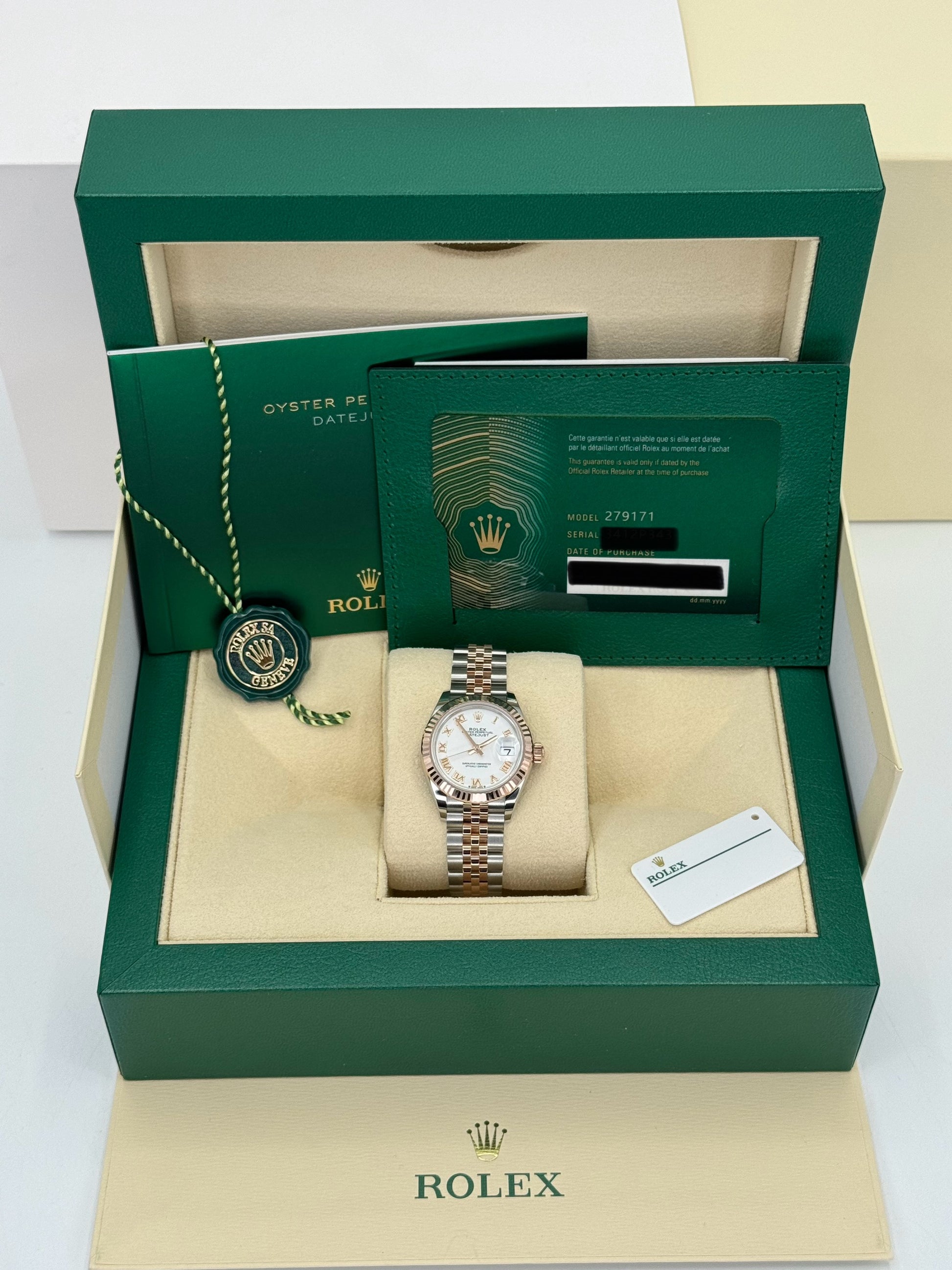 NEW 2023 Rolex Lady-Datejust 28mm 279171 Two-Tone Jubilee White Dial - MyWatchLLC