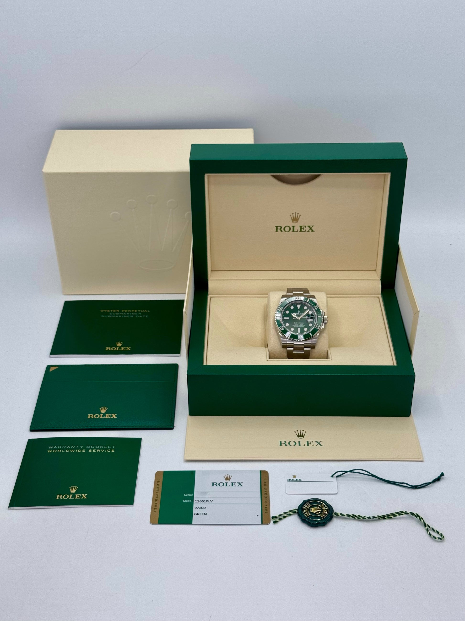 NEW OLD STOCK 2019 Rolex Submariner “Hulk” 40mm 116610LV Green Dial - MyWatchLLC