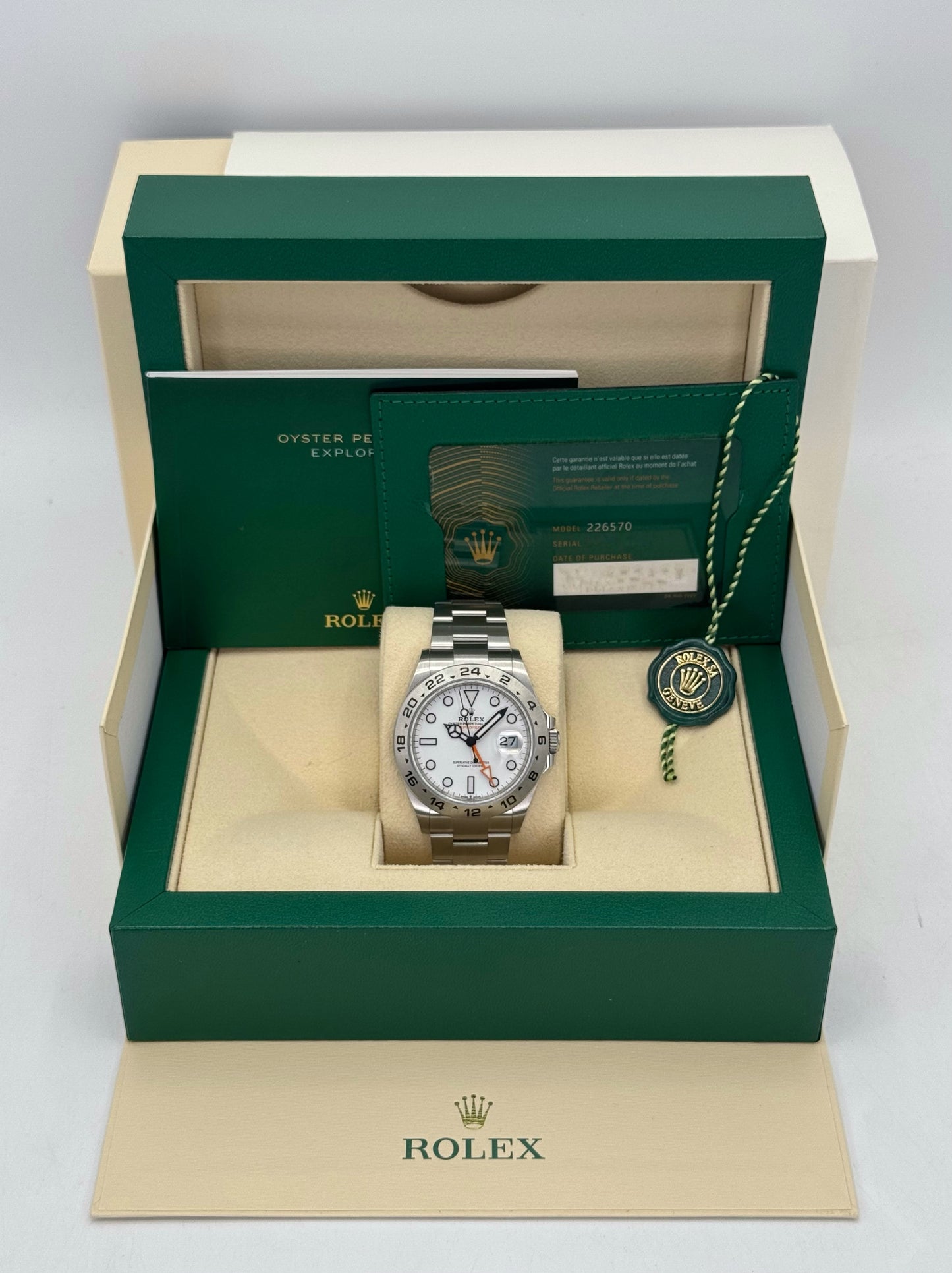 2022 Rolex Explorer II 42mm 226570 Polar White Dial