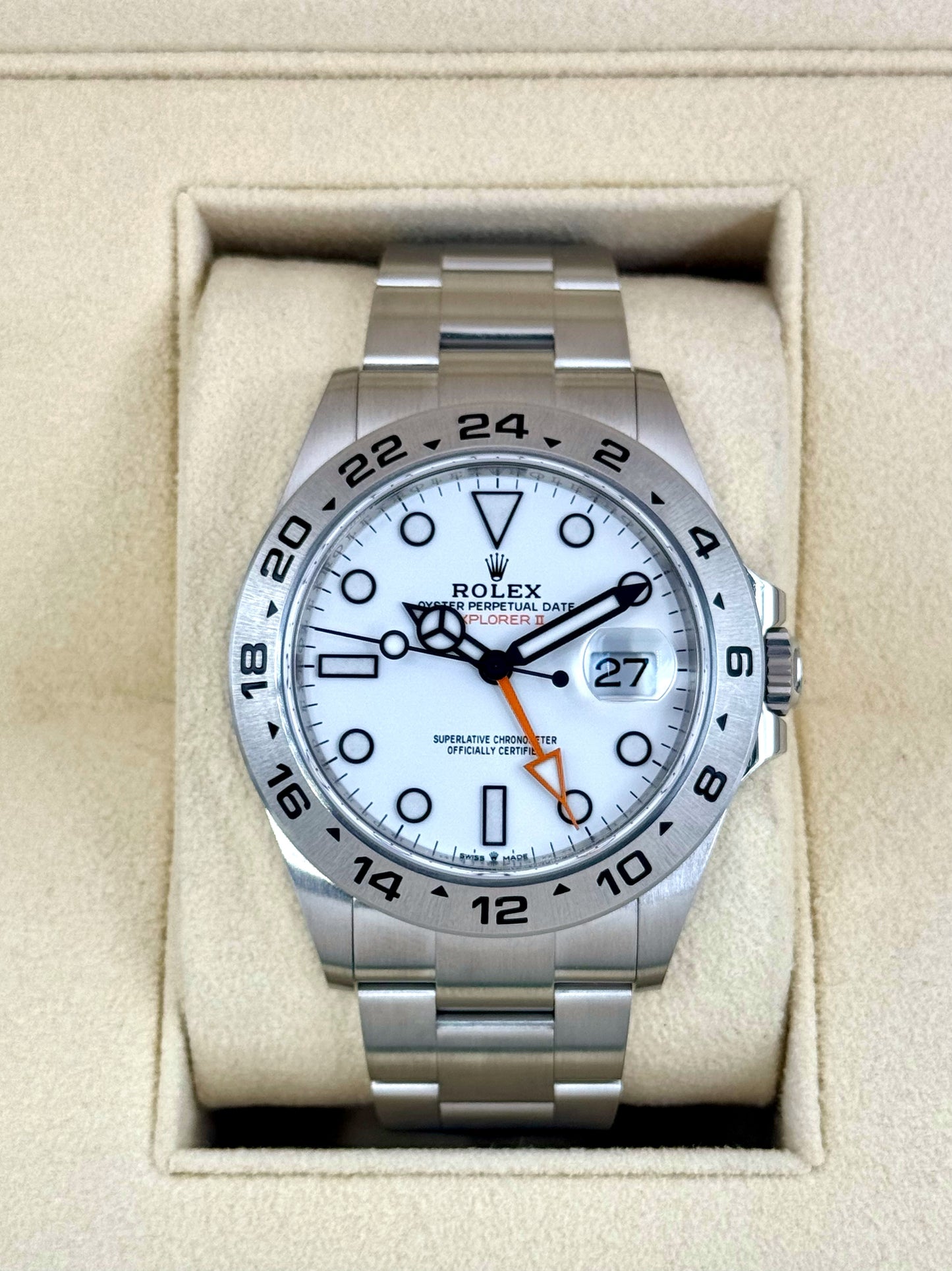 2022 Rolex Explorer II 42mm 226570 Polar White Dial