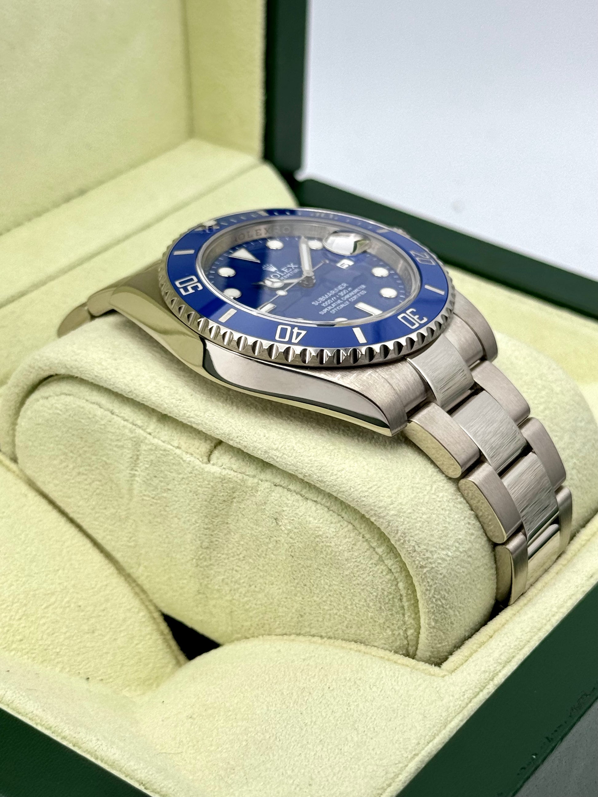 2013 Rolex Submariner Date "Smurf" 40mm 116619LB White Gold Blue Dial - MyWatchLLC