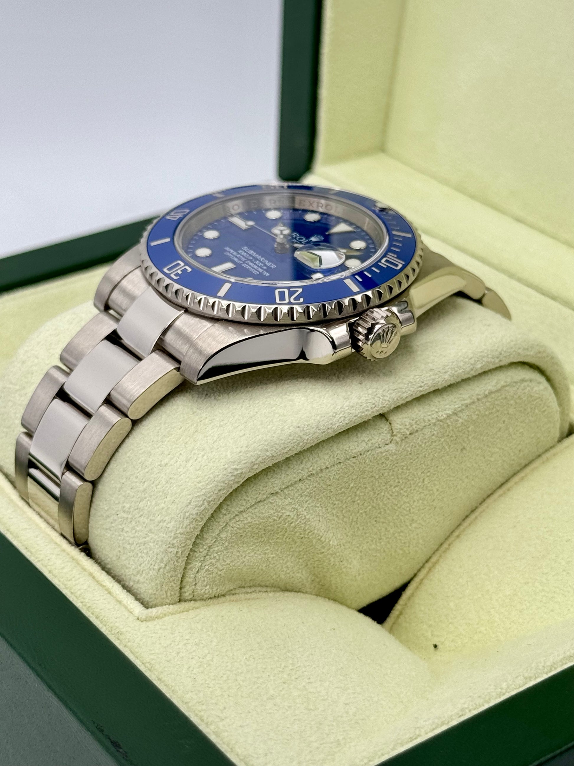 2013 Rolex Submariner Date "Smurf" 40mm 116619LB White Gold Blue Dial - MyWatchLLC