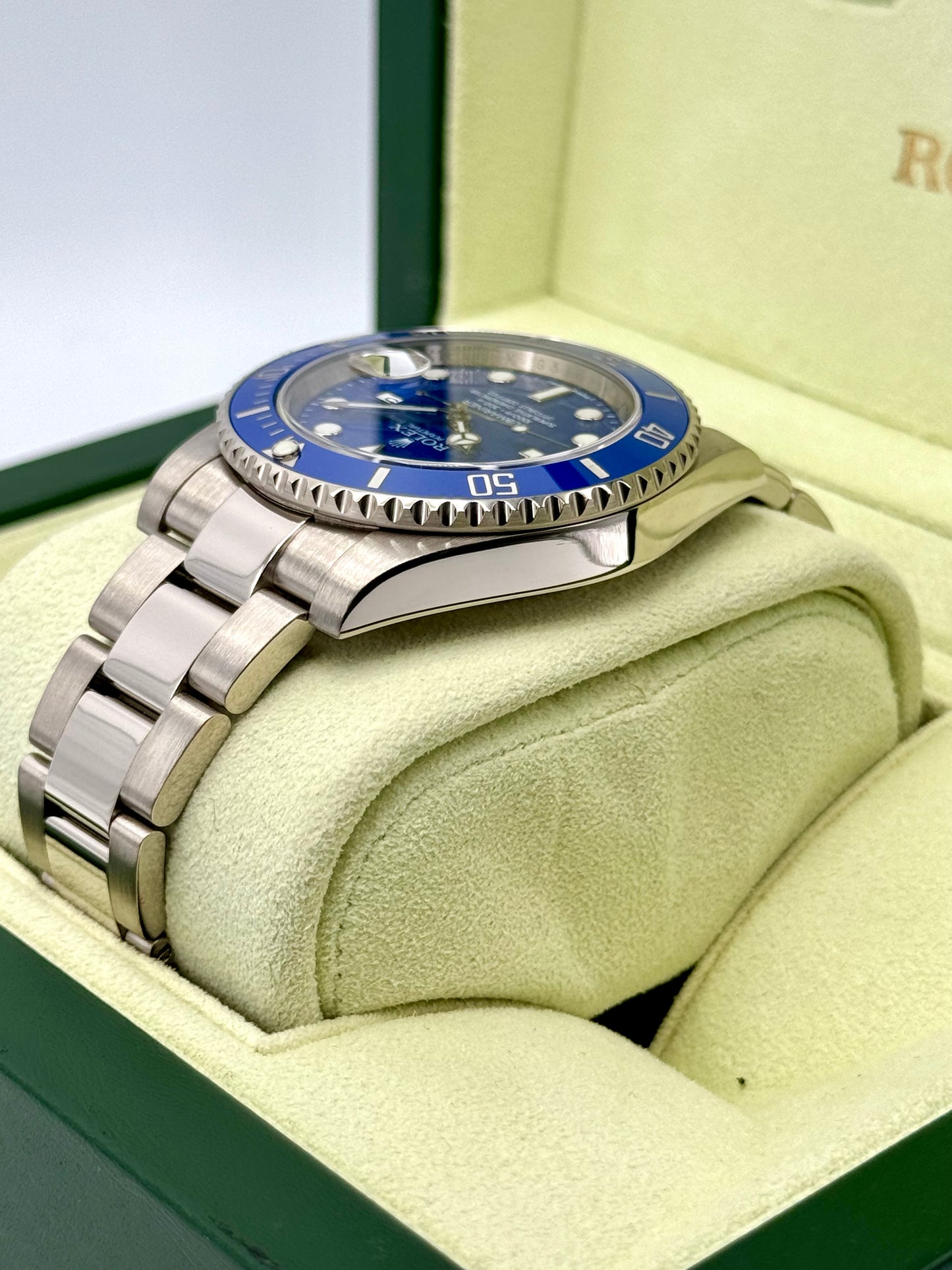 2013 Rolex Submariner Date "Smurf" 40mm 116619LB White Gold Blue Dial - MyWatchLLC