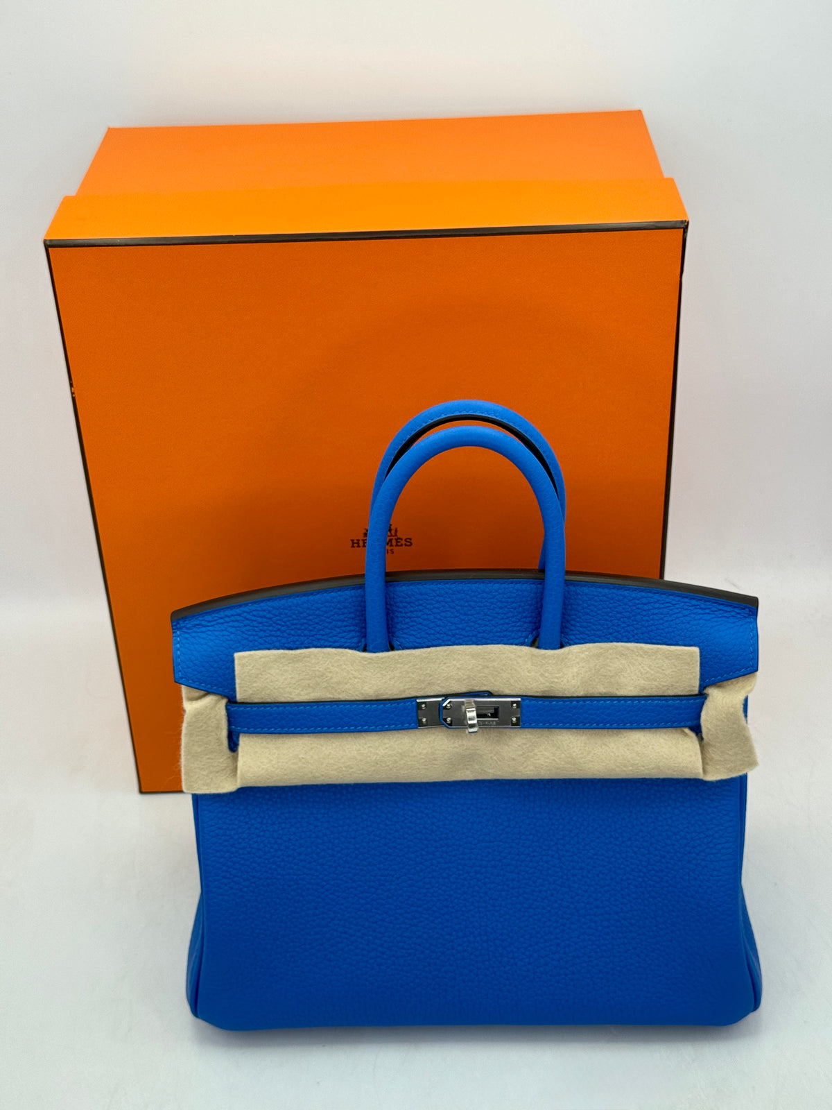 NEW 2026 Hermès Birkin 25 Handbag Togo Palladium Hardware Bleu Hydra - MyWatchLLC