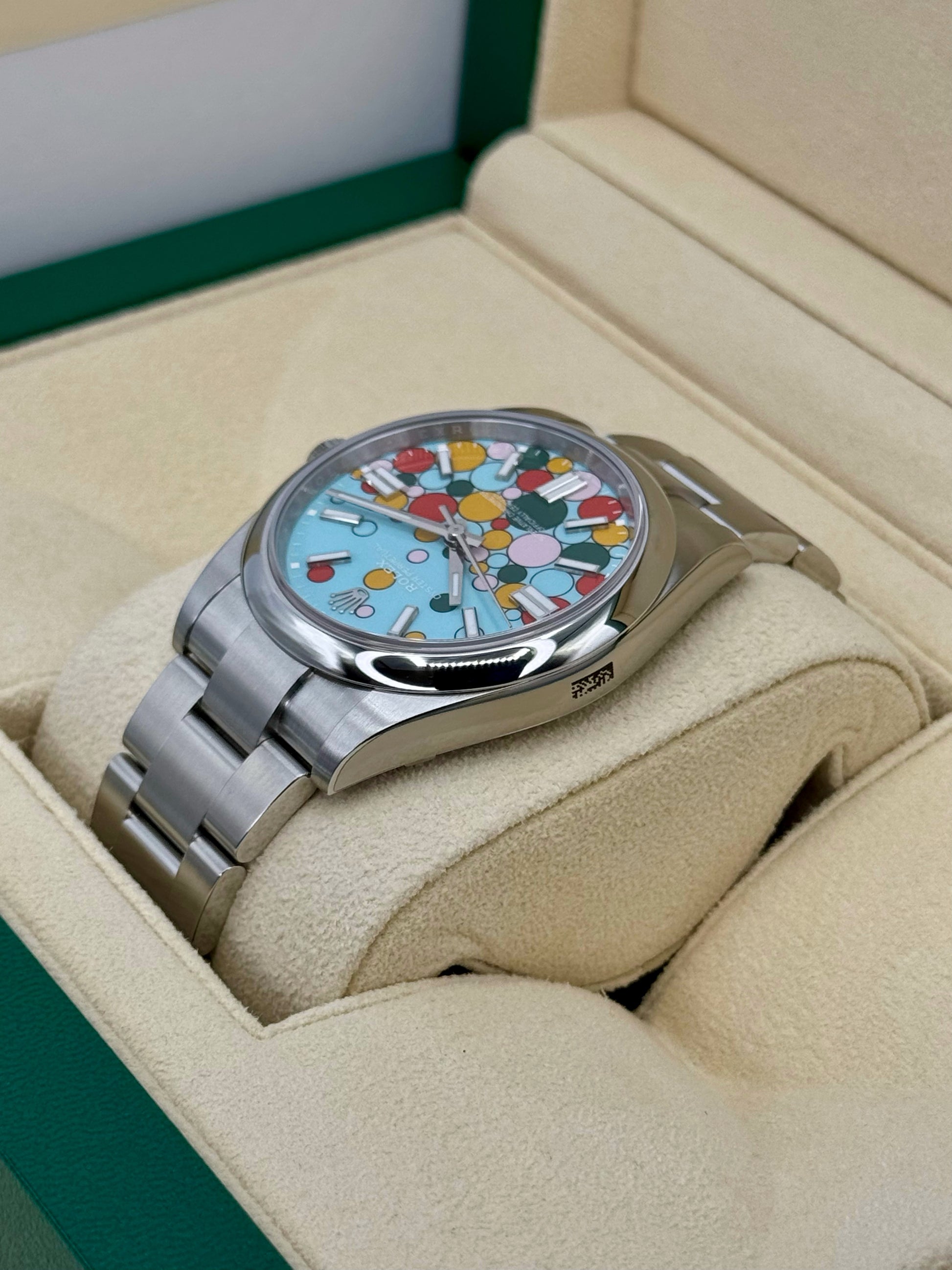 NEW 2024 Rolex Oyster Perpetual 41mm 124300 Celebration Dial - MyWatchLLC