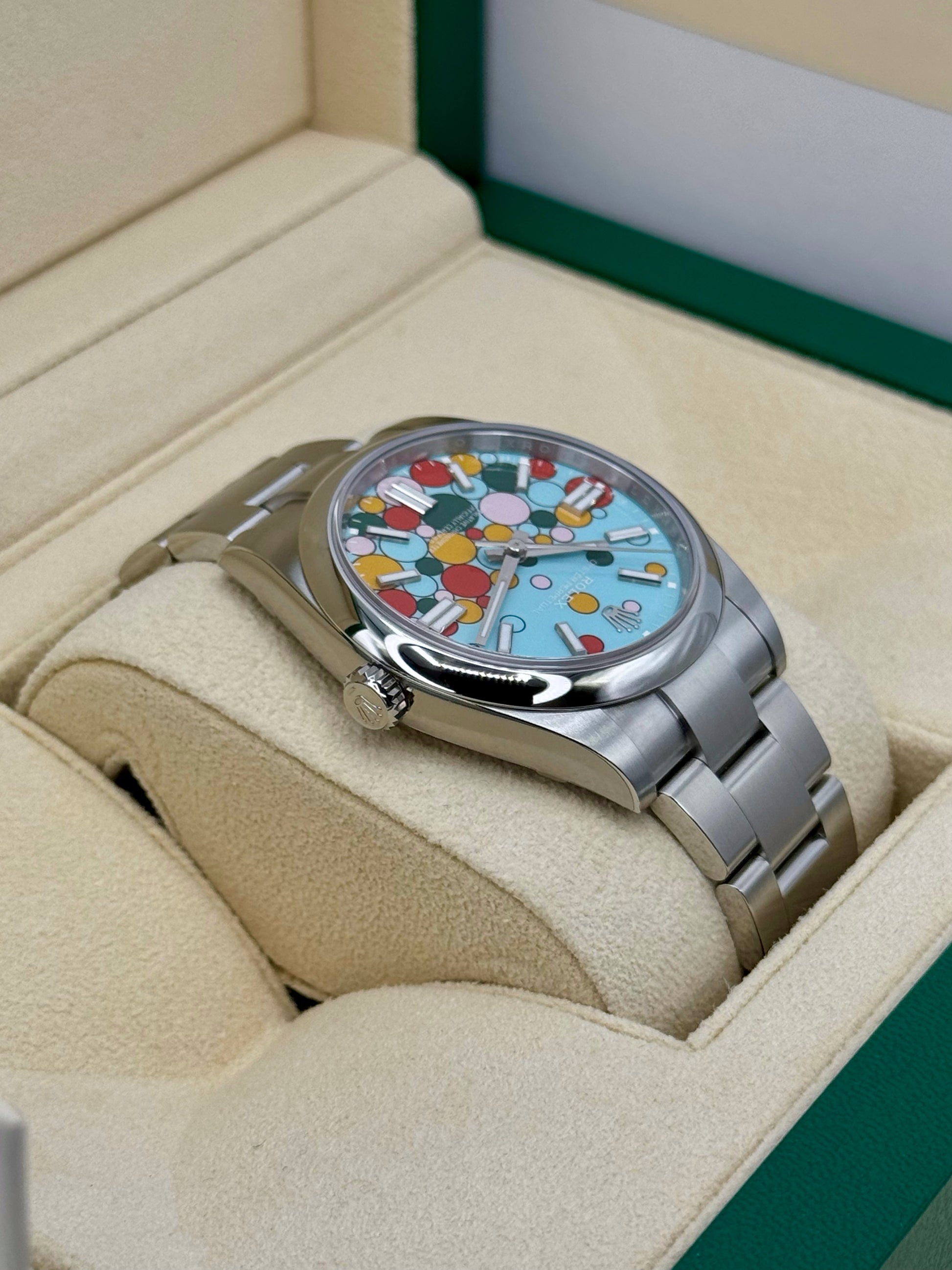 NEW 2024 Rolex Oyster Perpetual 41mm 124300 Celebration Dial - MyWatchLLC