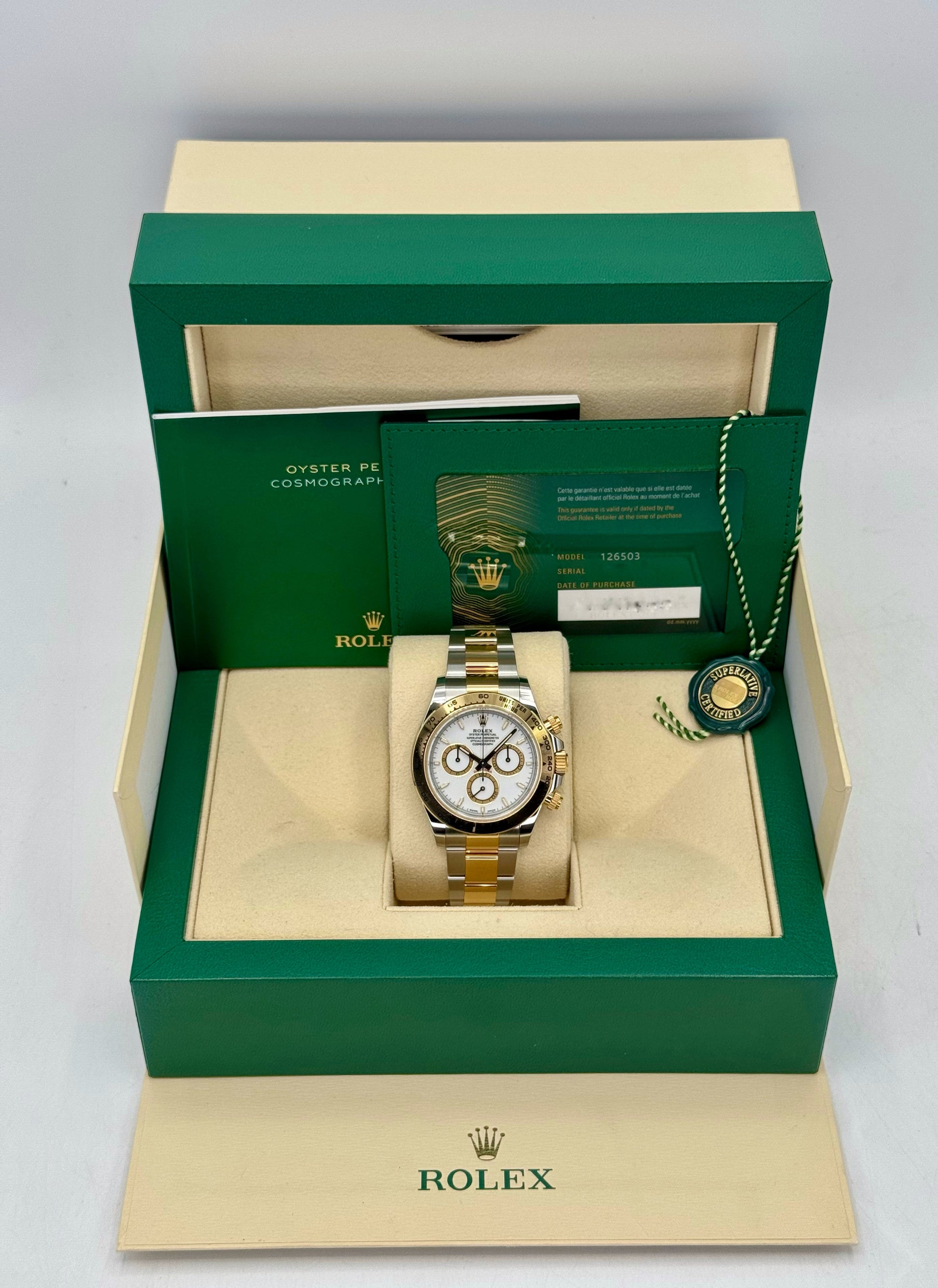 NEW 2025 Rolex Daytona 40mm 126503 Two-Tone White Dial - MyWatchLLC