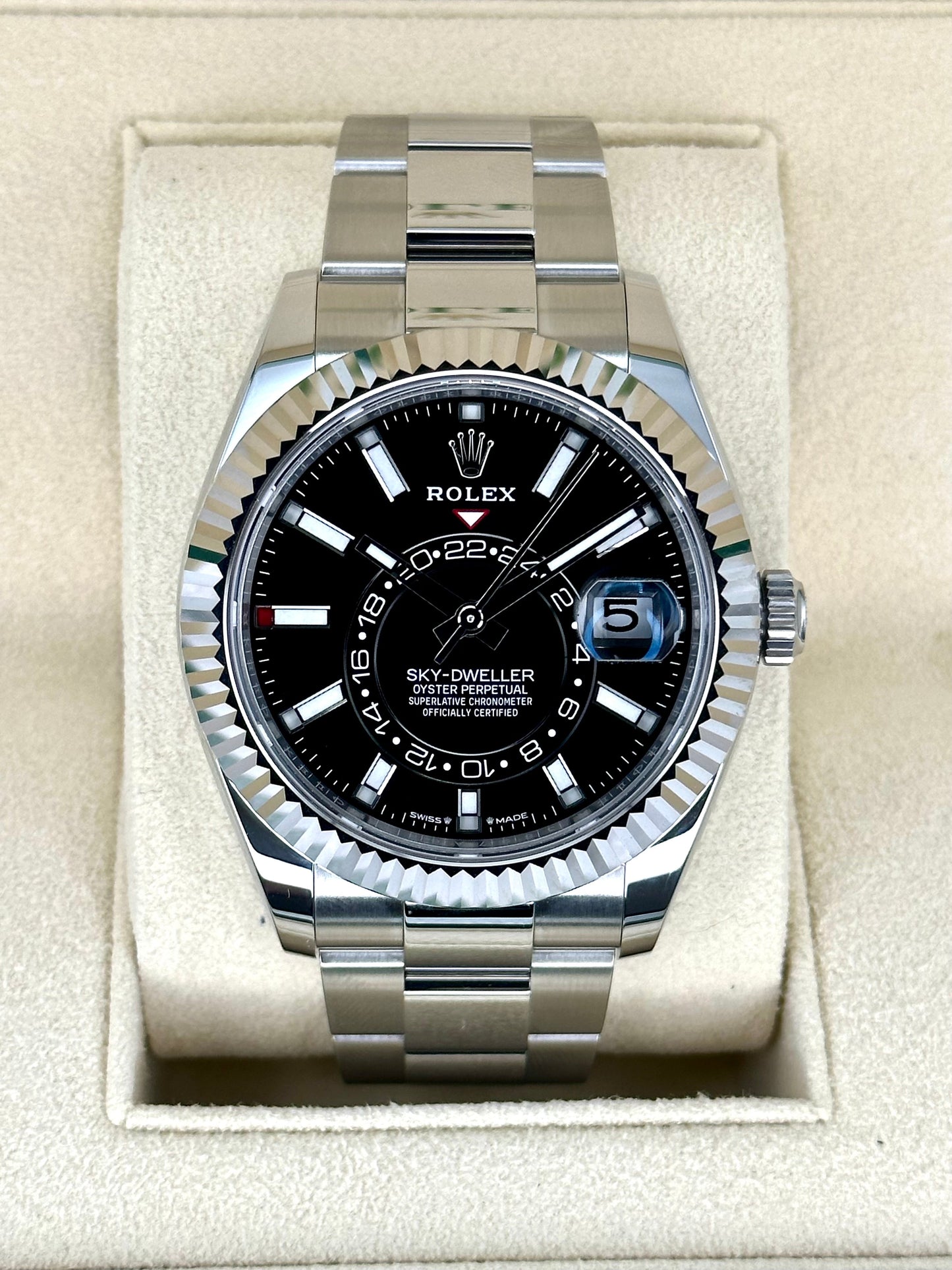 NEW 2024 Rolex Sky-Dweller 42mm Stainless Steel Oyster Black Dial - MyWatchLLC